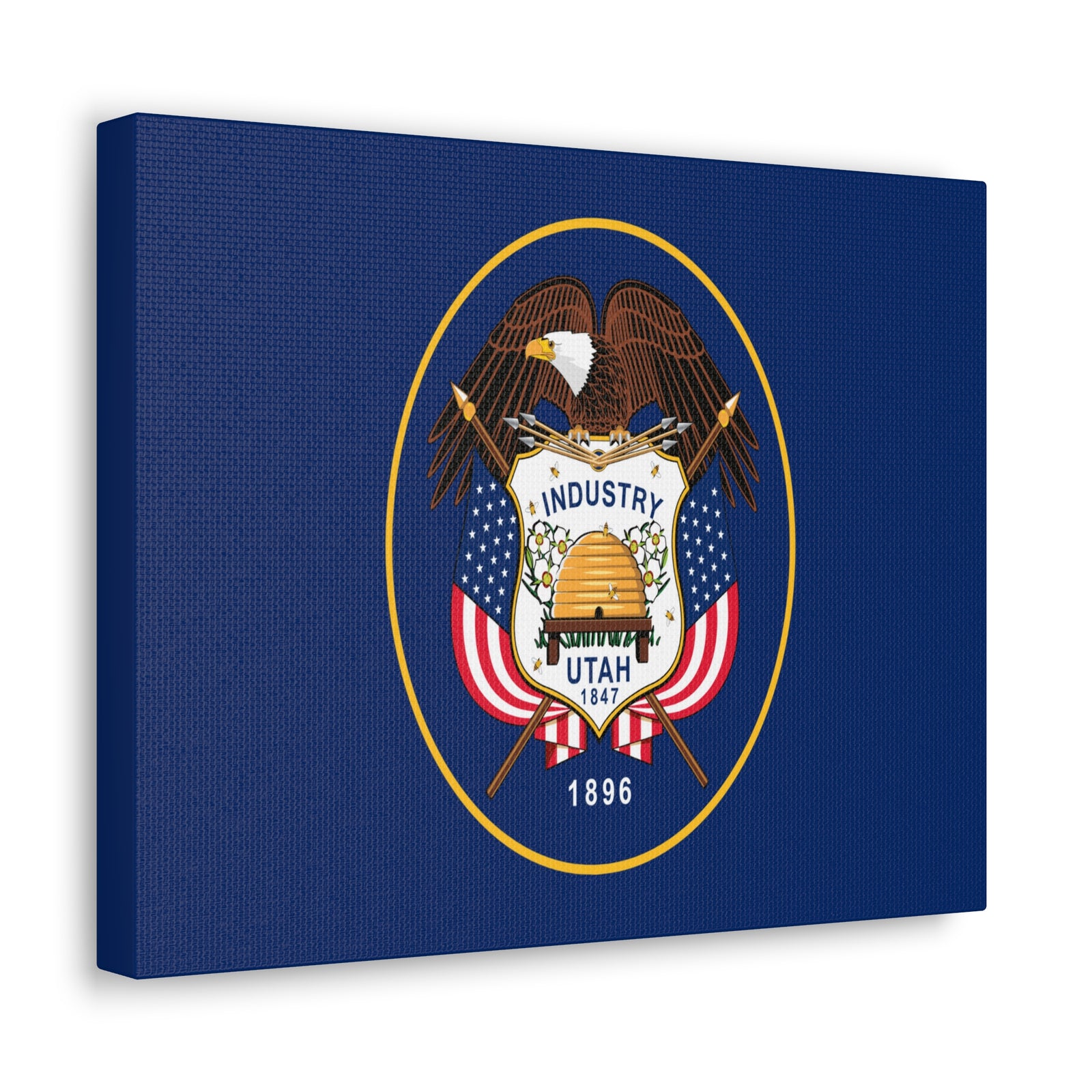 Utah Stage Flag Canvas Vibrant Wall Art Unframed Home Decor-Express Your Love Gifts