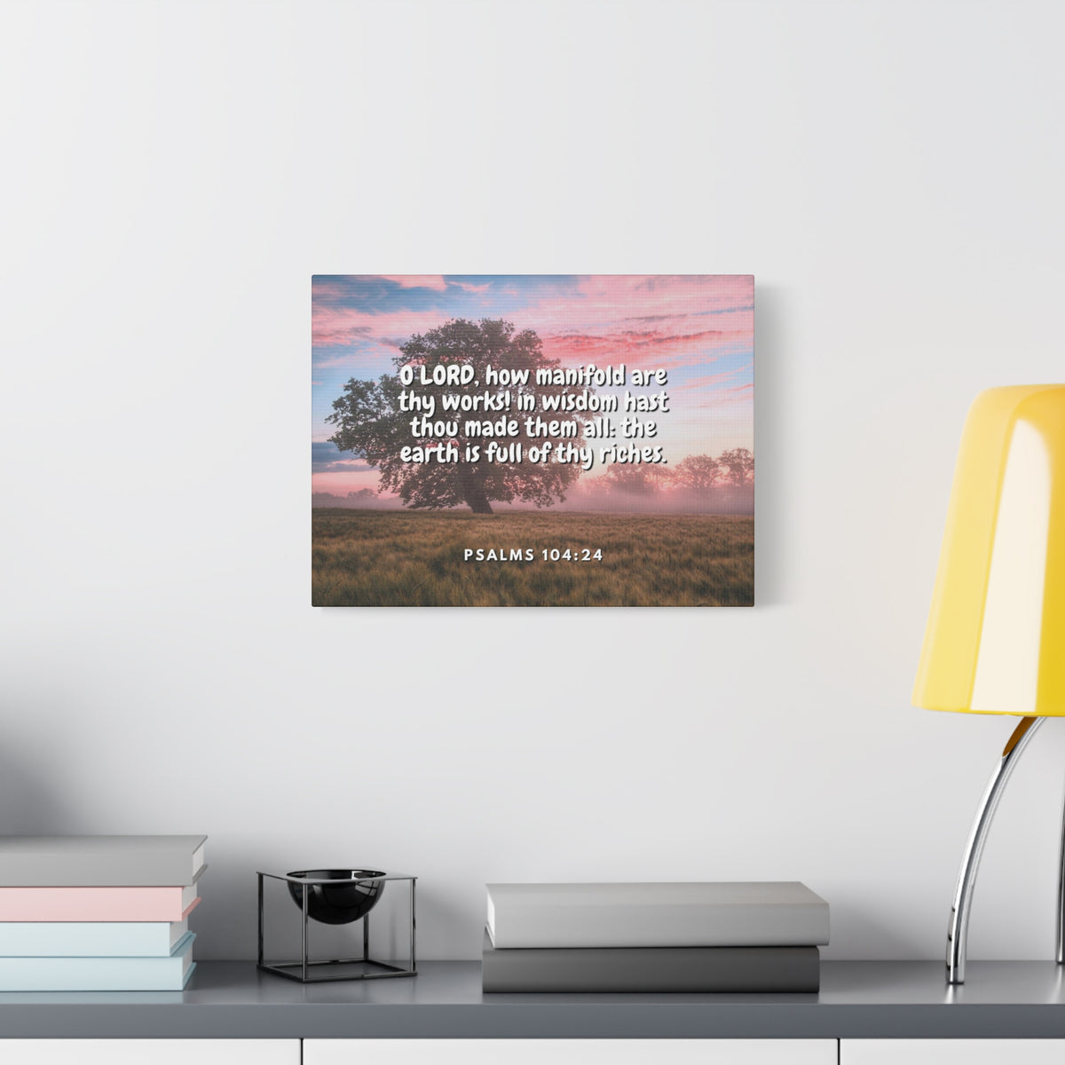Scripture Canvas In Wisdom Psalms 104:24 Christian Wall Art Bible Verse Print Ready to Hang-Express Your Love Gifts