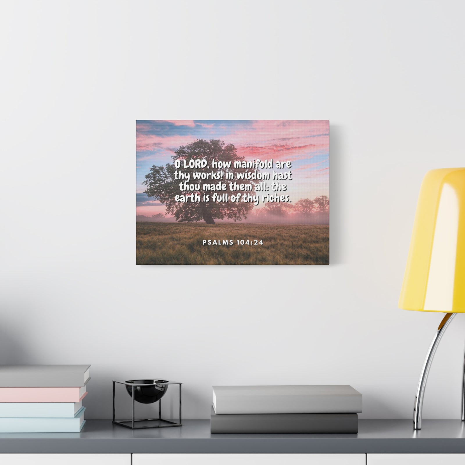 Scripture Canvas In Wisdom Psalms 104:24 Christian Wall Art Bible Verse Print Ready to Hang-Express Your Love Gifts
