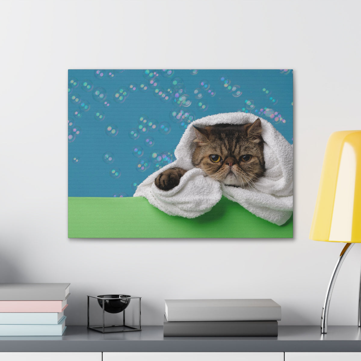 Cute Exotic Shorthair Bathee Canvas Wall Art for Home Decor Ready-to-Hang-Express Your Love Gifts
