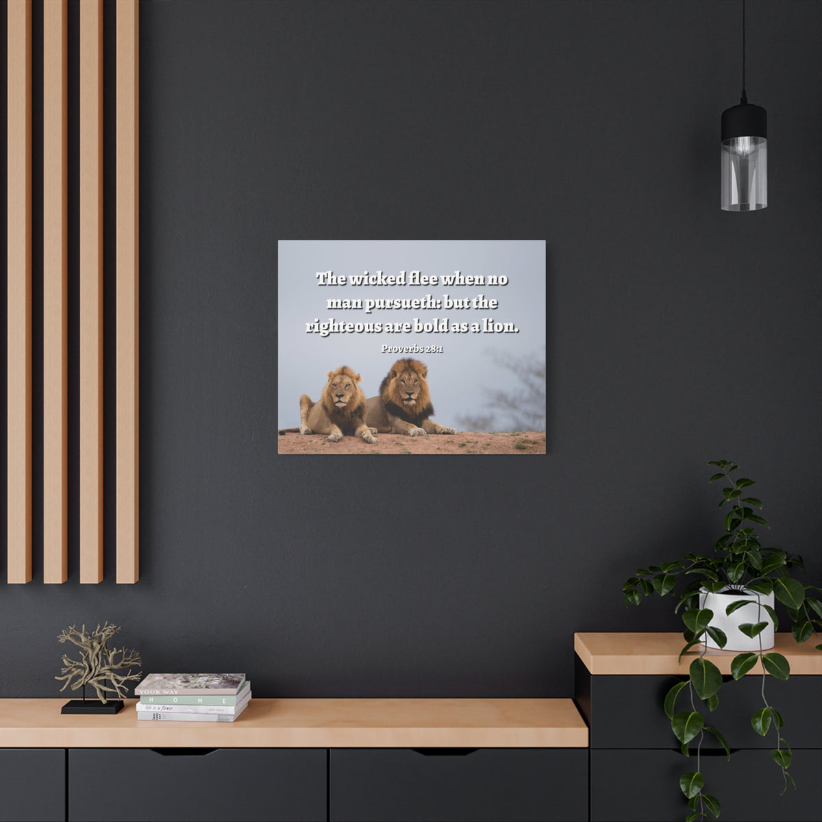 Scripture Walls The Righteous Proverbs 28:1 Bible Verse Canvas Christian Wall Art Ready to Hang-Express Your Love Gifts
