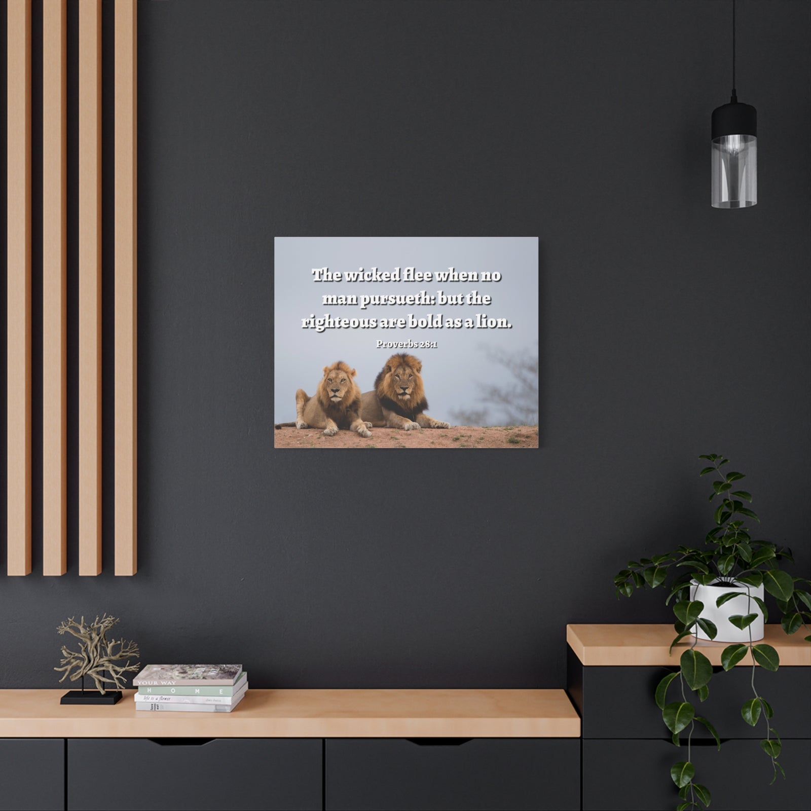 Scripture Walls The Righteous Proverbs 28:1 Bible Verse Canvas Christian Wall Art Ready to Hang-Express Your Love Gifts