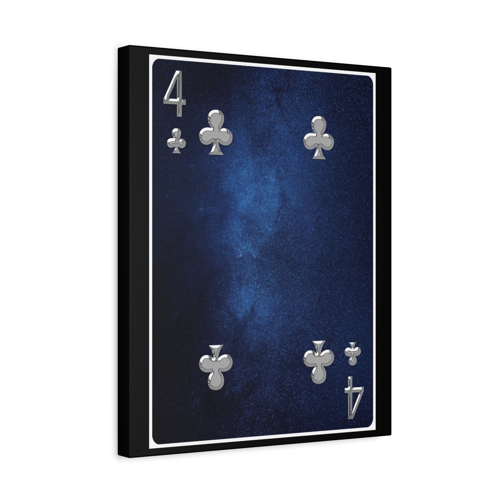 Four Of Clubs Space Background Playing Card Canvas Wall Art for Home Decor Ready-to-Hang-Express Your Love Gifts