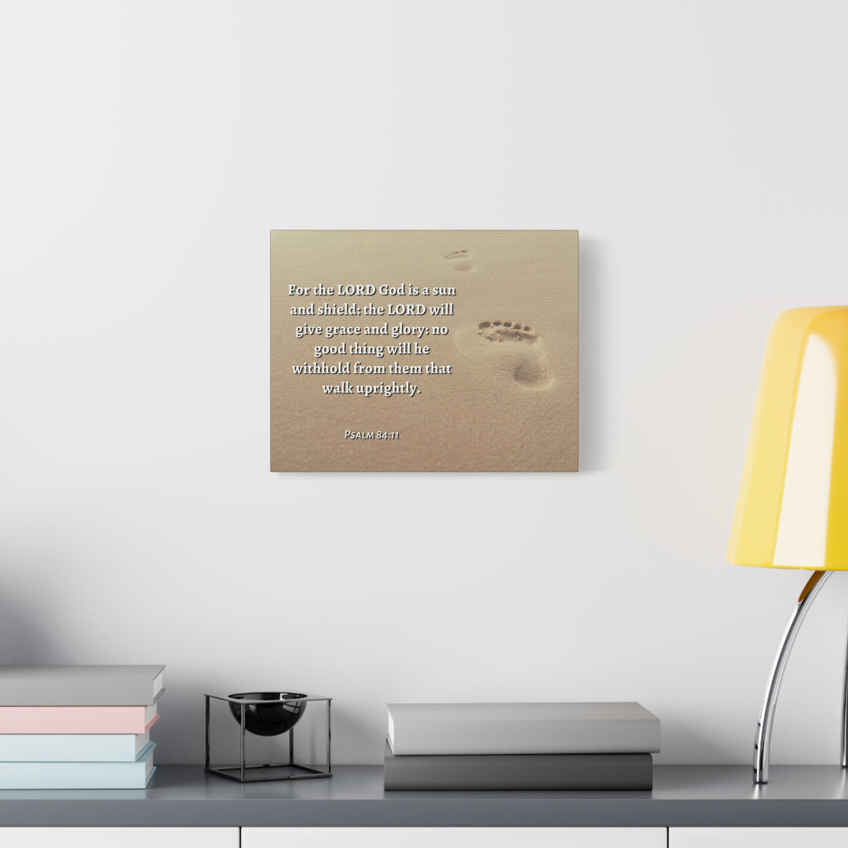 Scripture Canvas Grace And Glory Psalms 84:11 Christian Wall Art Bible Verse Print Ready to Hang-Express Your Love Gifts