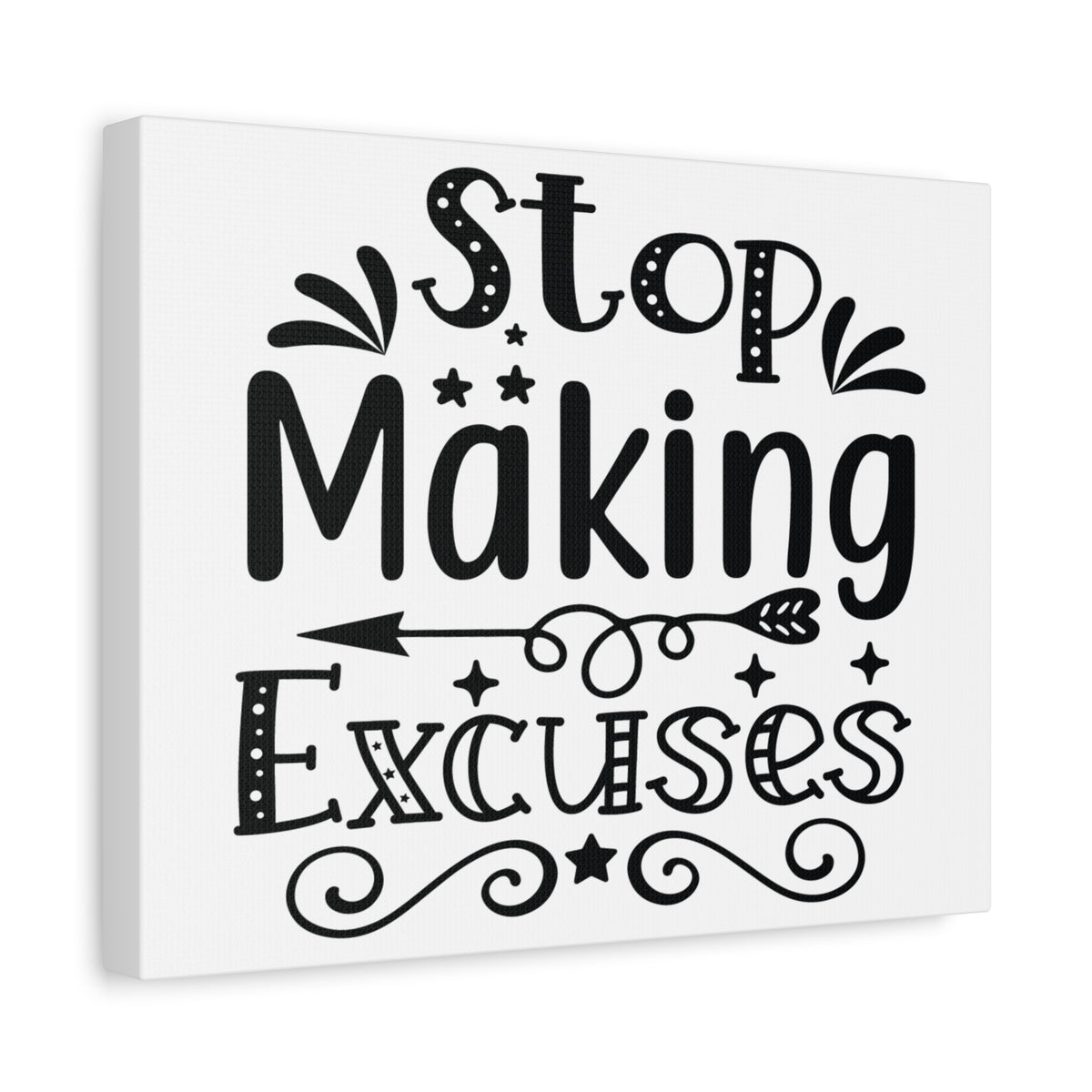 Inspirational Quote Canvas Stop Making Excuses Wall Art Motivational Motto Inspiring Posters Prints Artwork Decor Ready to Hang-Express Your Love Gifts