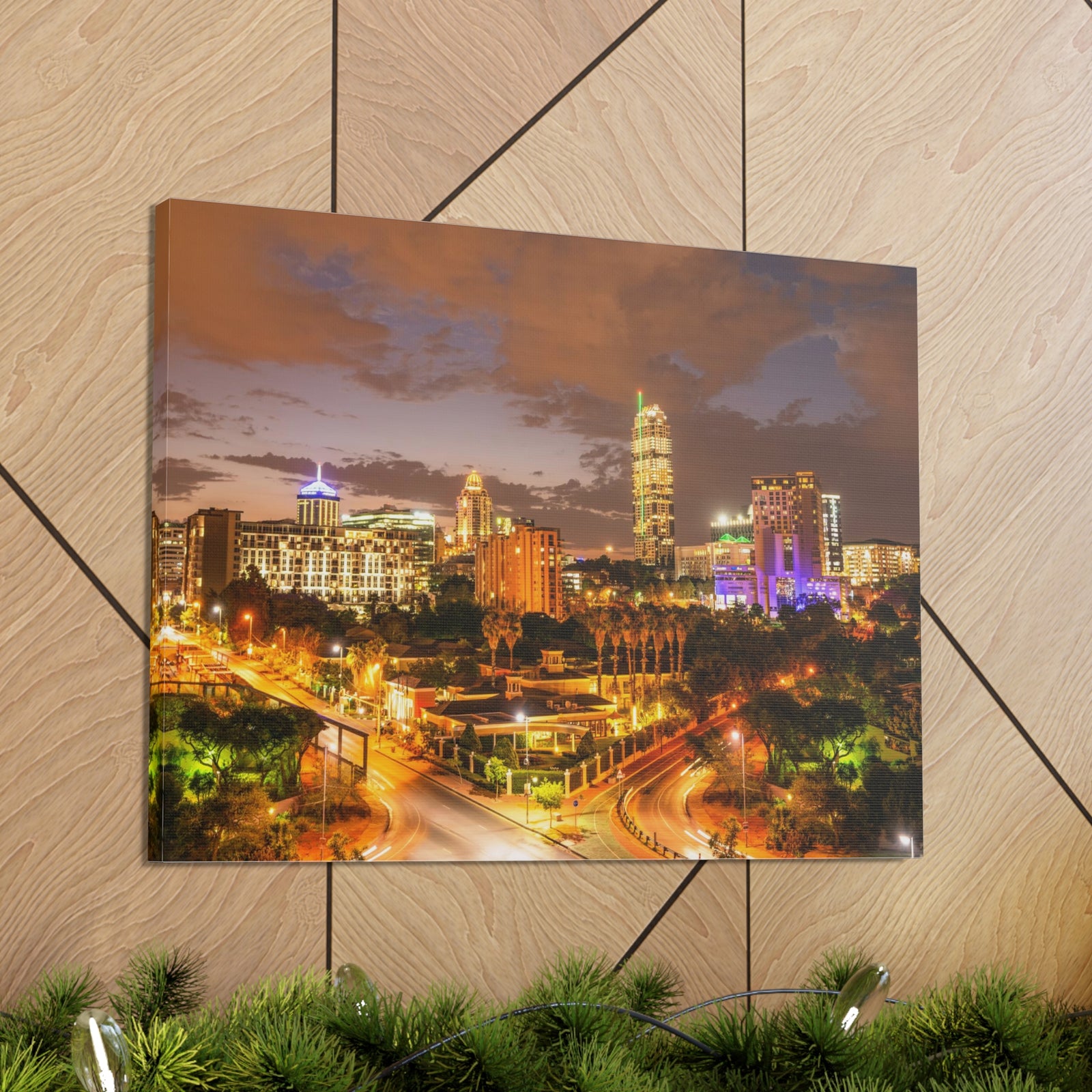 Johannesburg Night Skyline Canvas Artwork High-Quality Breathtaking Stunning Cityscape for Home Decor Ready to Hang-Express Your Love Gifts