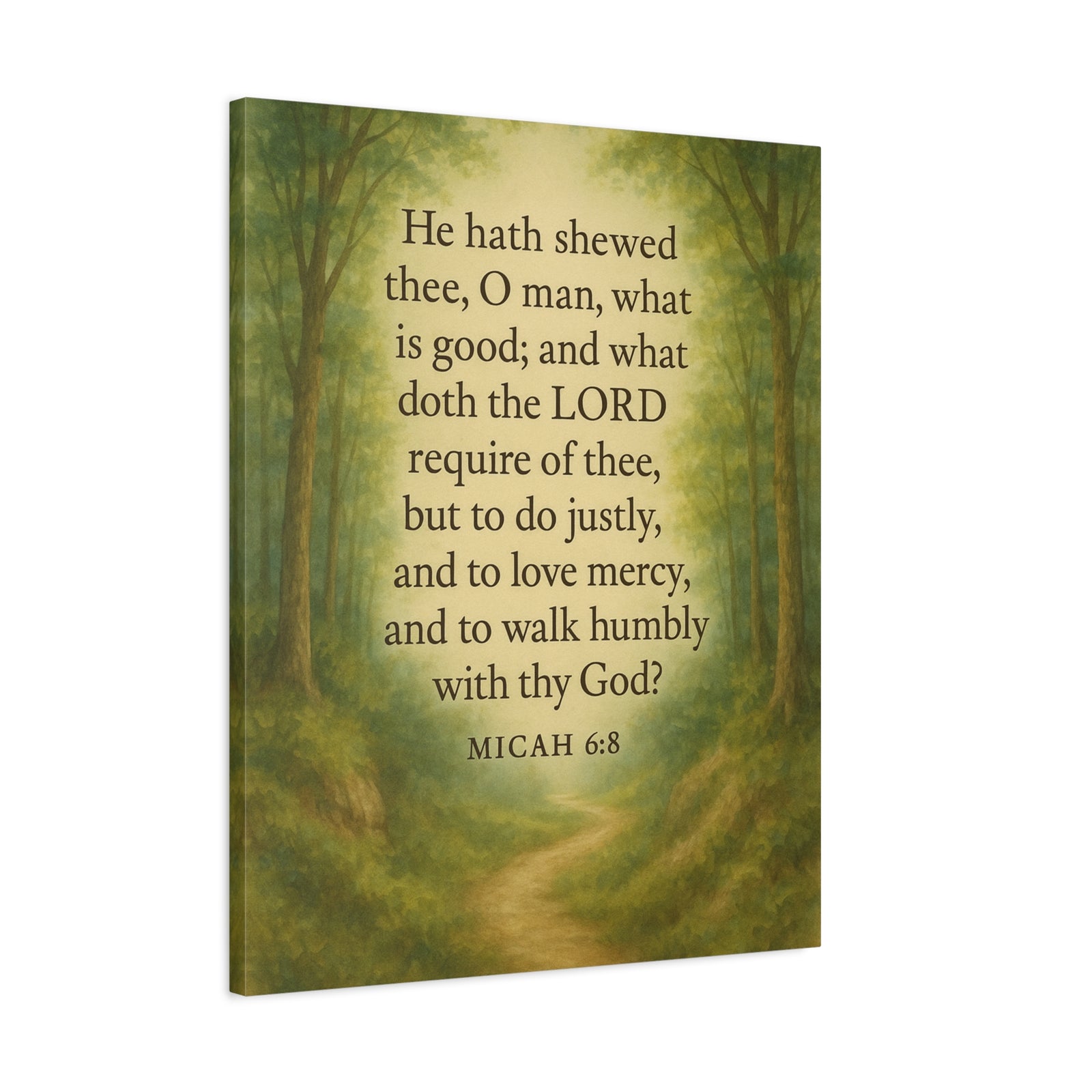 Bible Verse Canvas Micah 6:8 Christian Home Décor Wall Art Scripture Ready to Hang Faith Print-Express Your Love Gifts