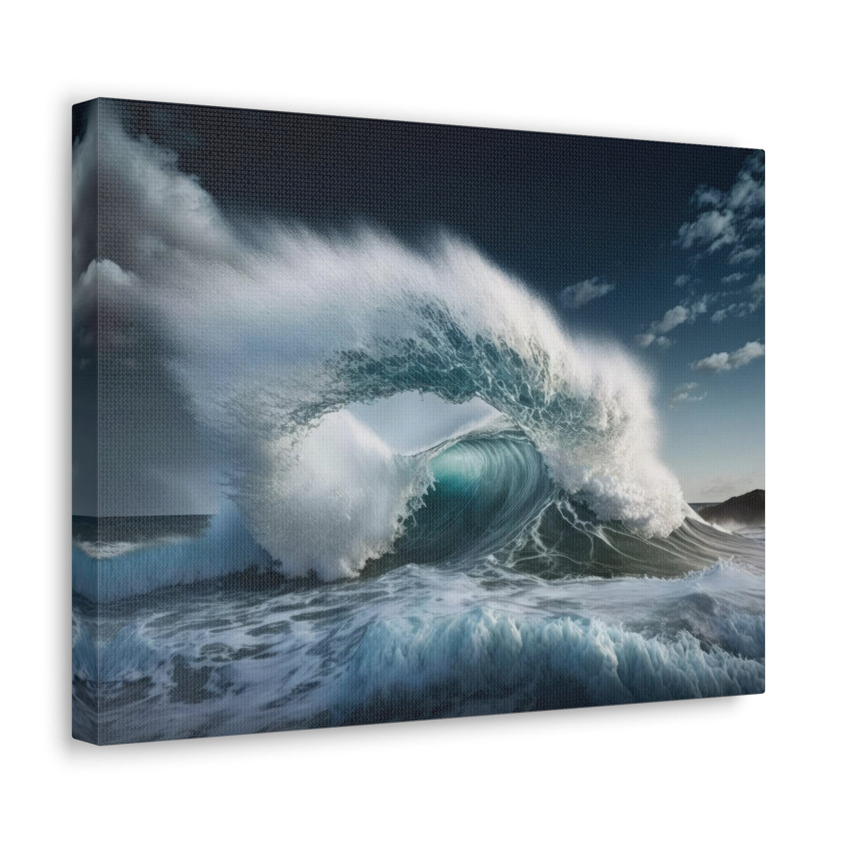 High Waves Against Blue Sky Ocean Canvas Wall Art for Home Decor Ready-to-Hang-Express Your Love Gifts