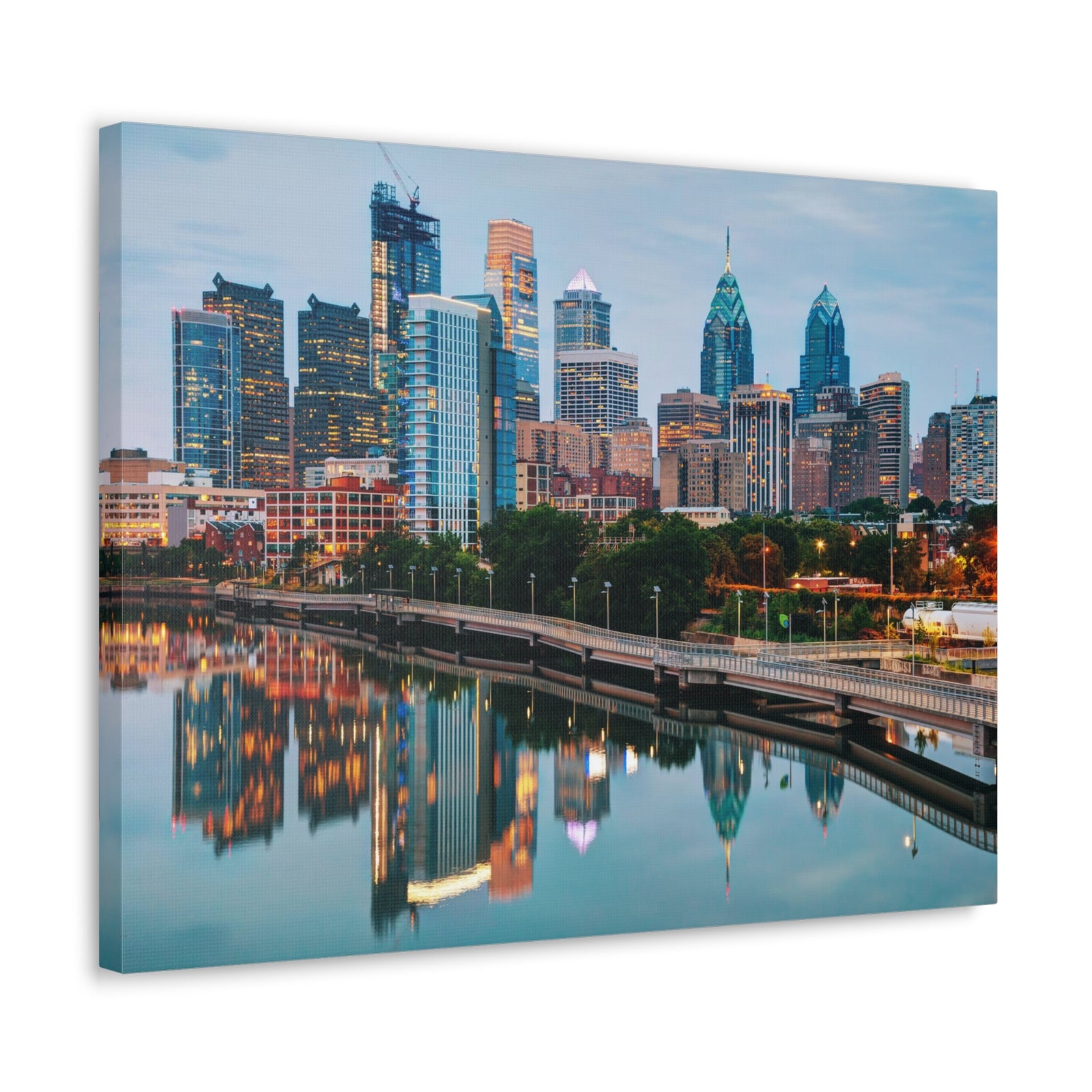 Philadelphia Daytime Skyline Canvas Artwork High-Quality Breathtaking Stunning Cityscape for Home Decor Ready to Hang-Express Your Love Gifts
