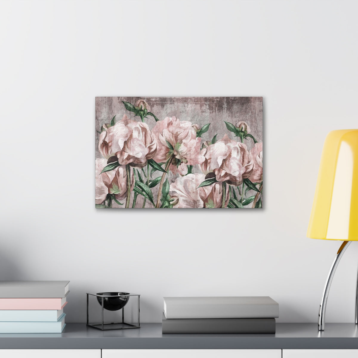 Large Art Peony Painted Flower Canvas Wall Art for Home Decor Ready-to-Hang-Express Your Love Gifts