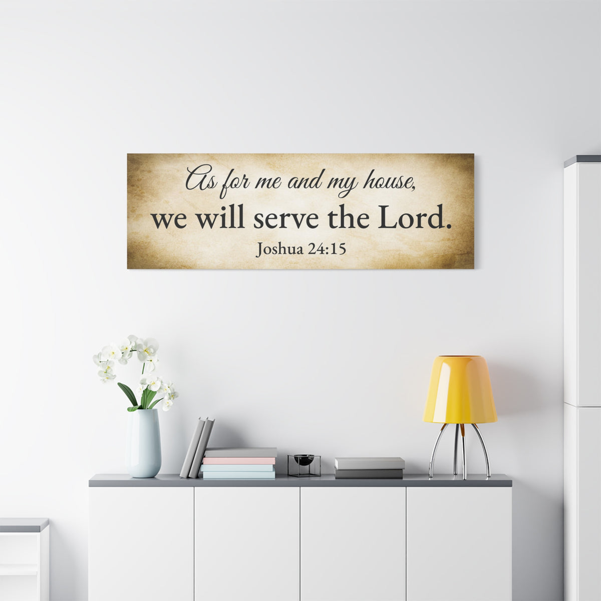 Scripture Walls Joshua 24:15 Gold Bible Verse Canvas Christian Wall Art Ready to Hang Unframed-Express Your Love Gifts