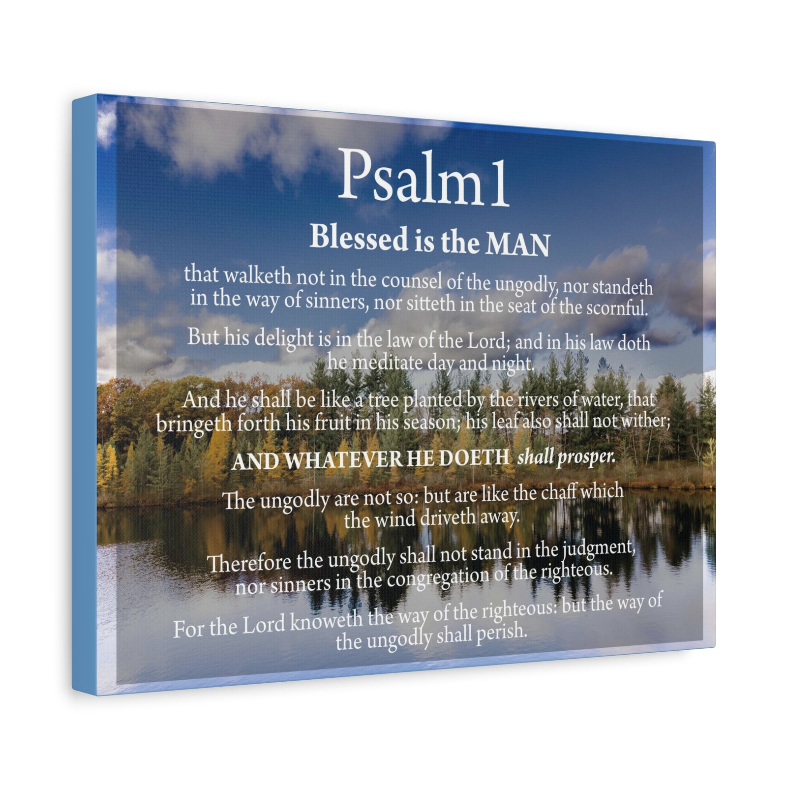 Scripture Walls Psalm 1 Way to Righteousness Bible Verse Canvas Christian Wall Art Ready to Hang Unframed-Express Your Love Gifts