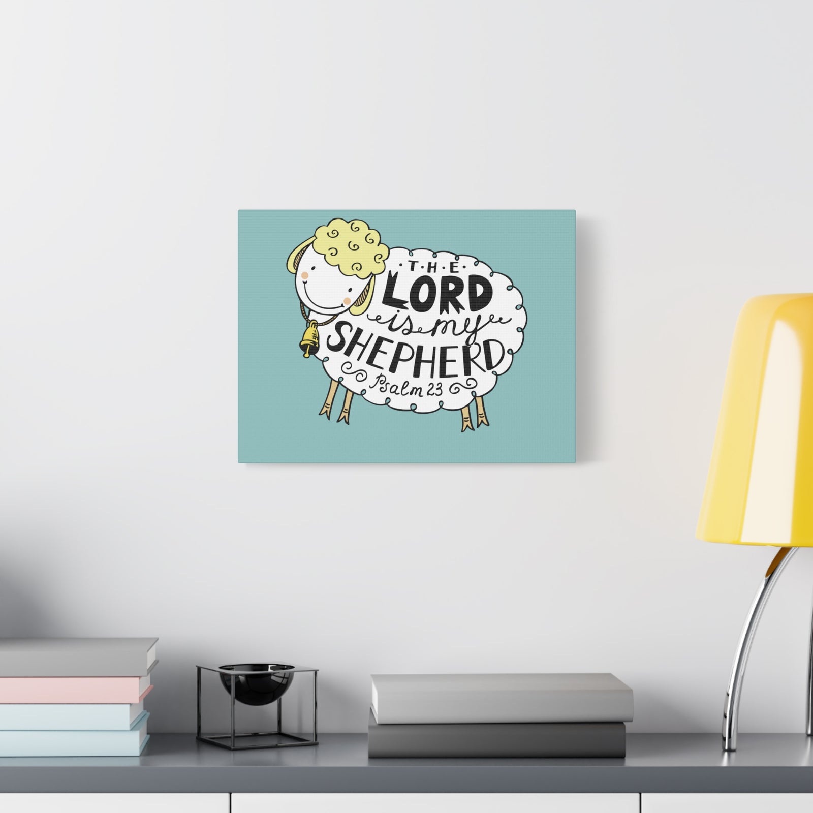 Scripture Canvas The Lord Is My Shepherd Psalm 23 Christian Wall Art Bible Verse Print Ready To Hang-Express Your Love Gifts