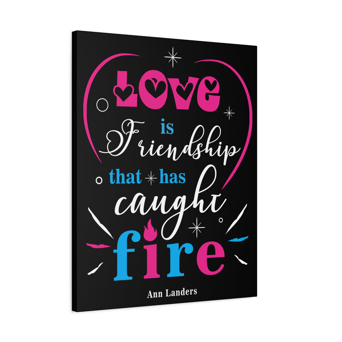 Inspirational Quote Canvas Love Is Friendship Wall Art Motivational Motto Inspiring Prints Artwork Decor Ready to Hang-Express Your Love Gifts