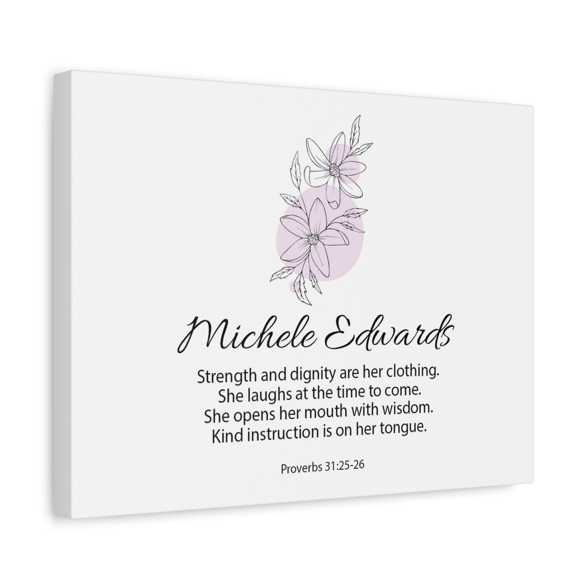 Personalized Proverbs 31:25-26 Canvas – Strength and Dignity – Custom Christian Wall Art-Express Your Love Gifts