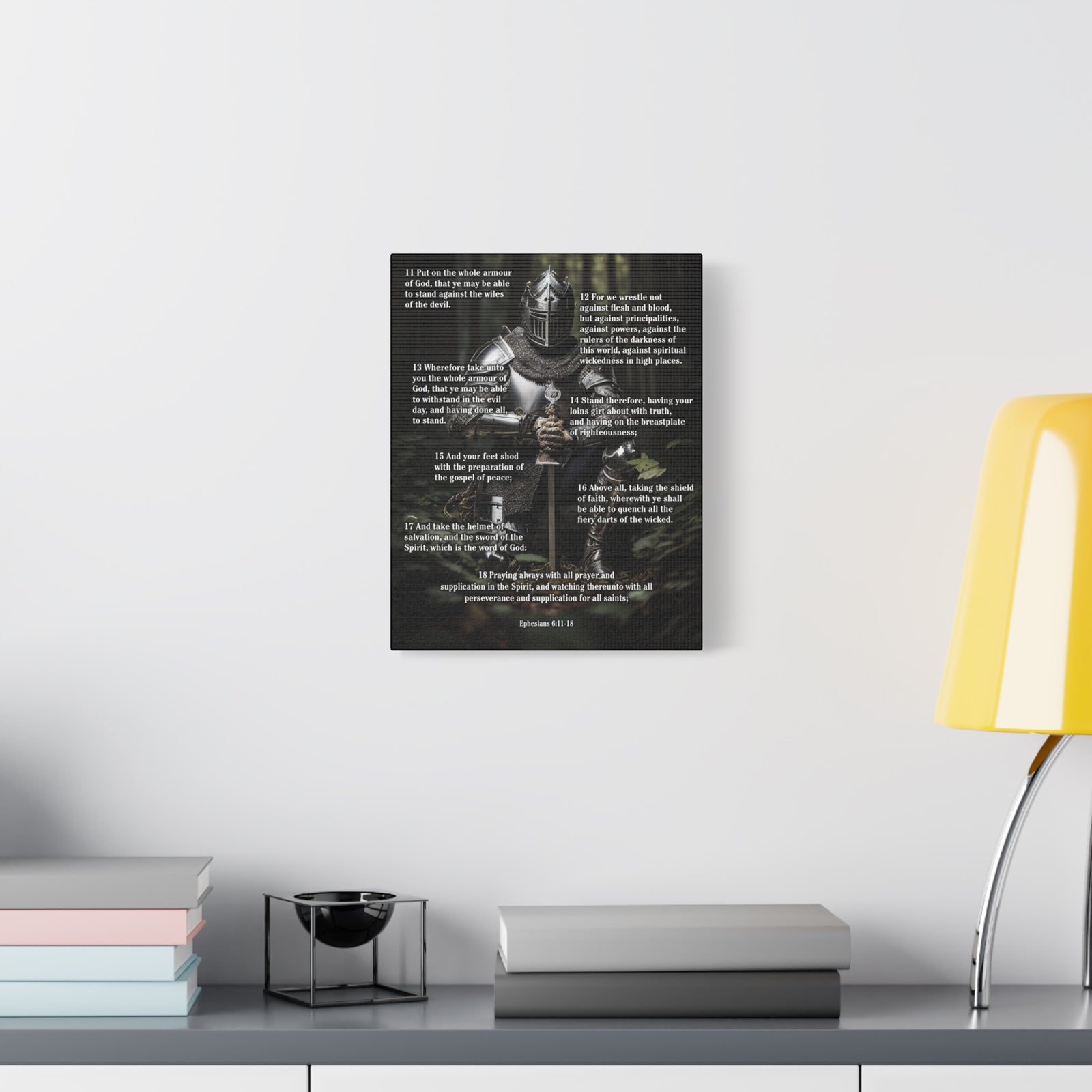 Scripture Walls Armor Of God Ephesians 6:11-18 Soldier Kneels Christian Wall Art Print Ready to Hang Unframed-Express Your Love Gifts