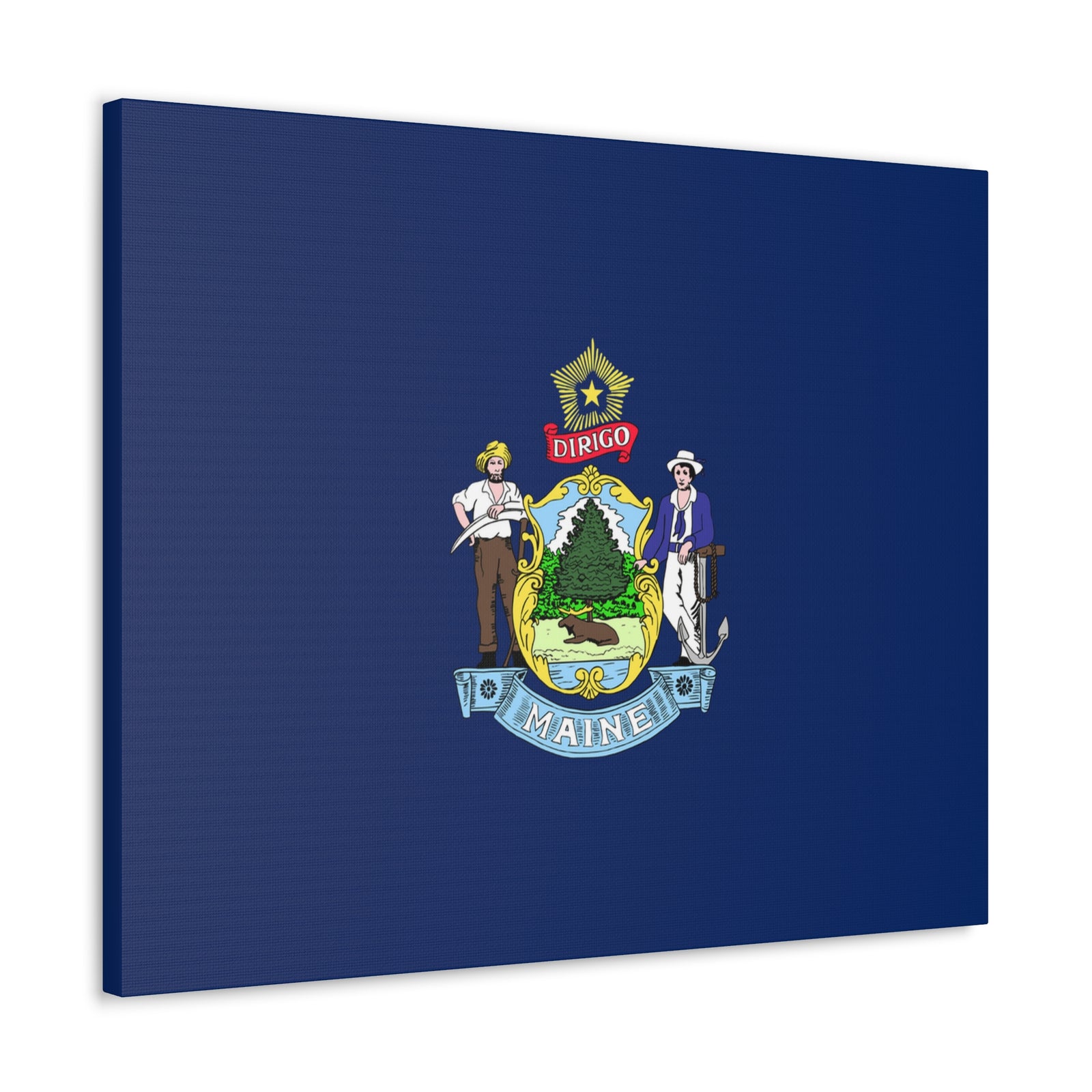 Maine Stage Flag Canvas Vibrant Wall Art Unframed Home Decor-Express Your Love Gifts