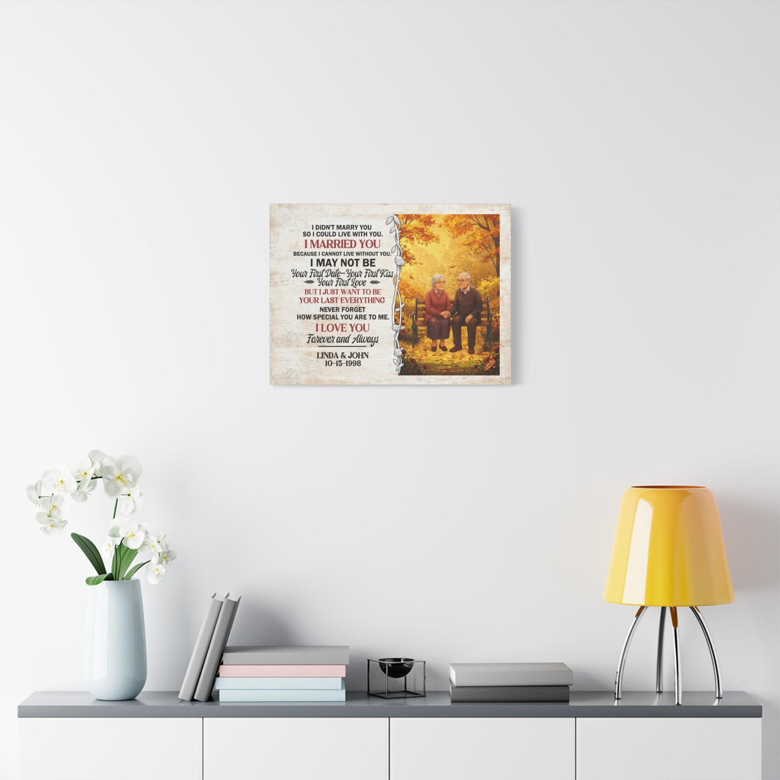 Personalized Anniversary Canvas Print “I Married You” – Romantic Couple Wall Art-Express Your Love Gifts