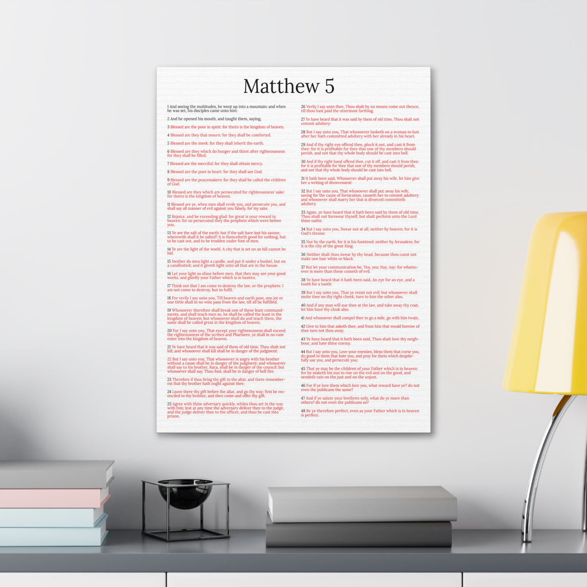 Scripture Walls Sermon on the Mount Matthew 5 White Christian Wall Art Print Ready to Hang Unframed-Express Your Love Gifts