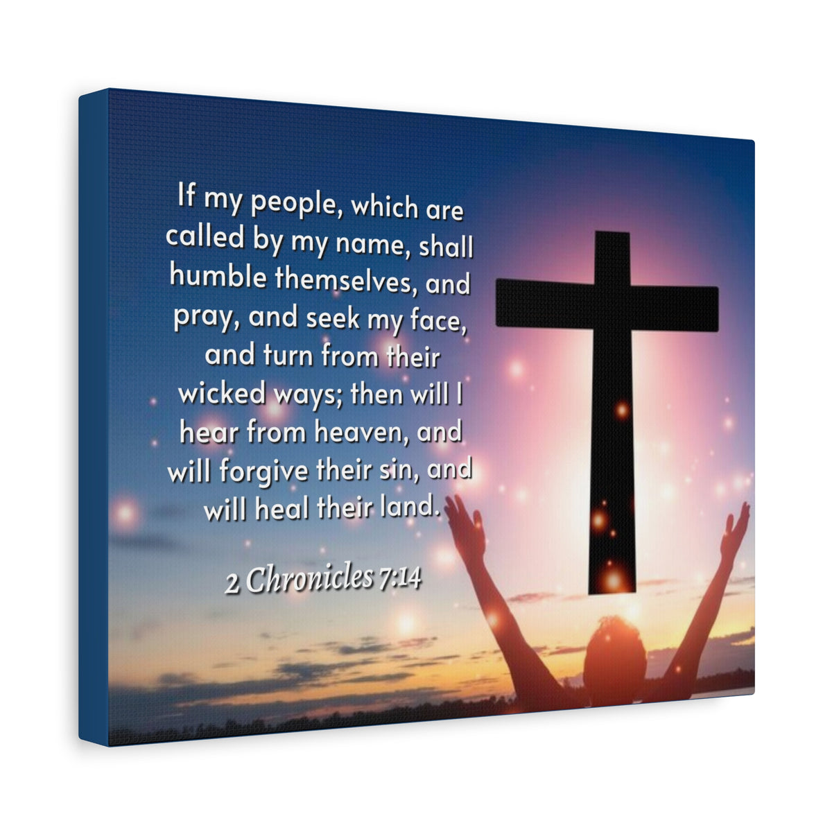 Scripture Walls Hear From Heaven 2 Chronicles 7:14 Bible Verse Canvas Christian Wall Art Ready to Hang-Express Your Love Gifts