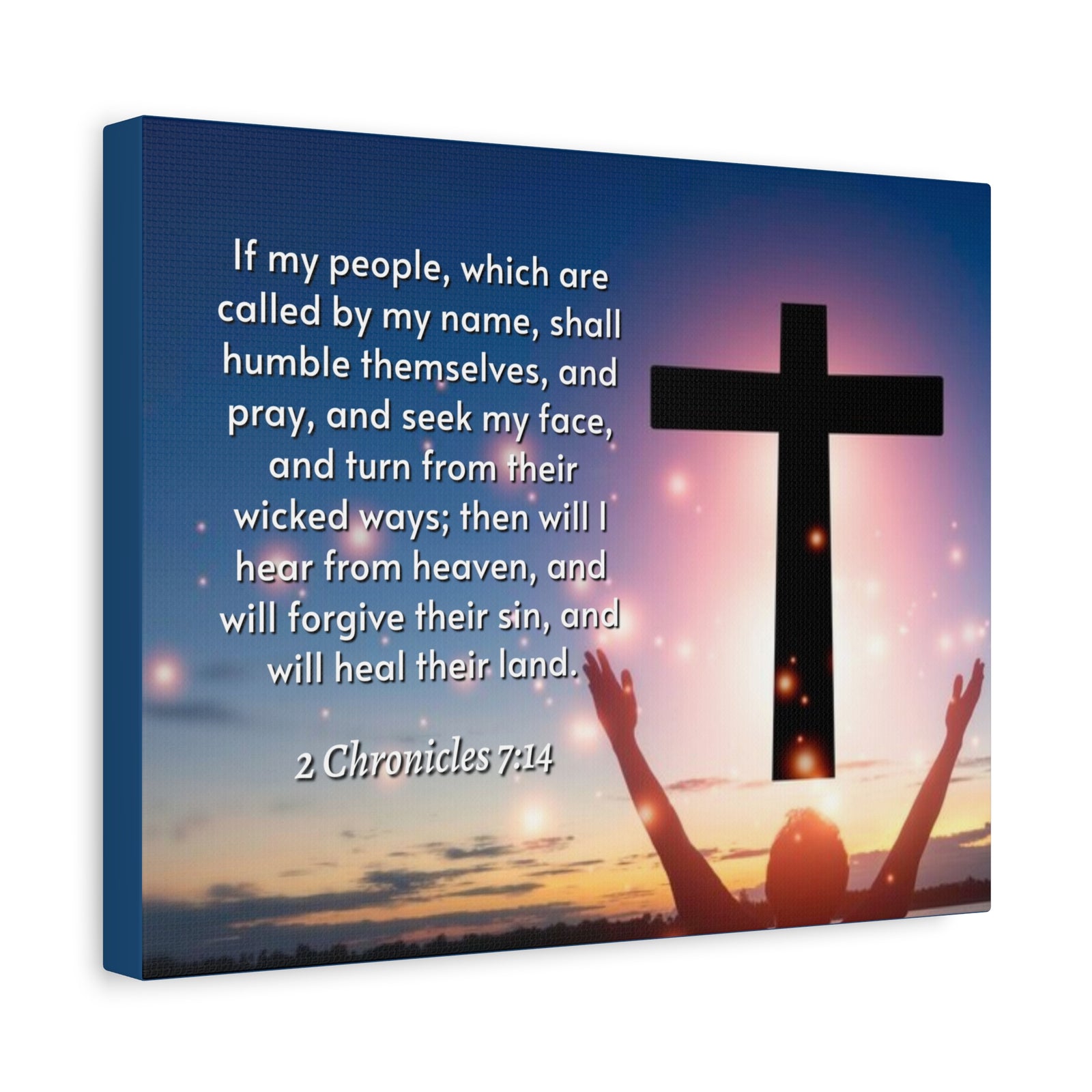 Scripture Walls Hear From Heaven 2 Chronicles 7:14 Bible Verse Canvas Christian Wall Art Ready to Hang-Express Your Love Gifts