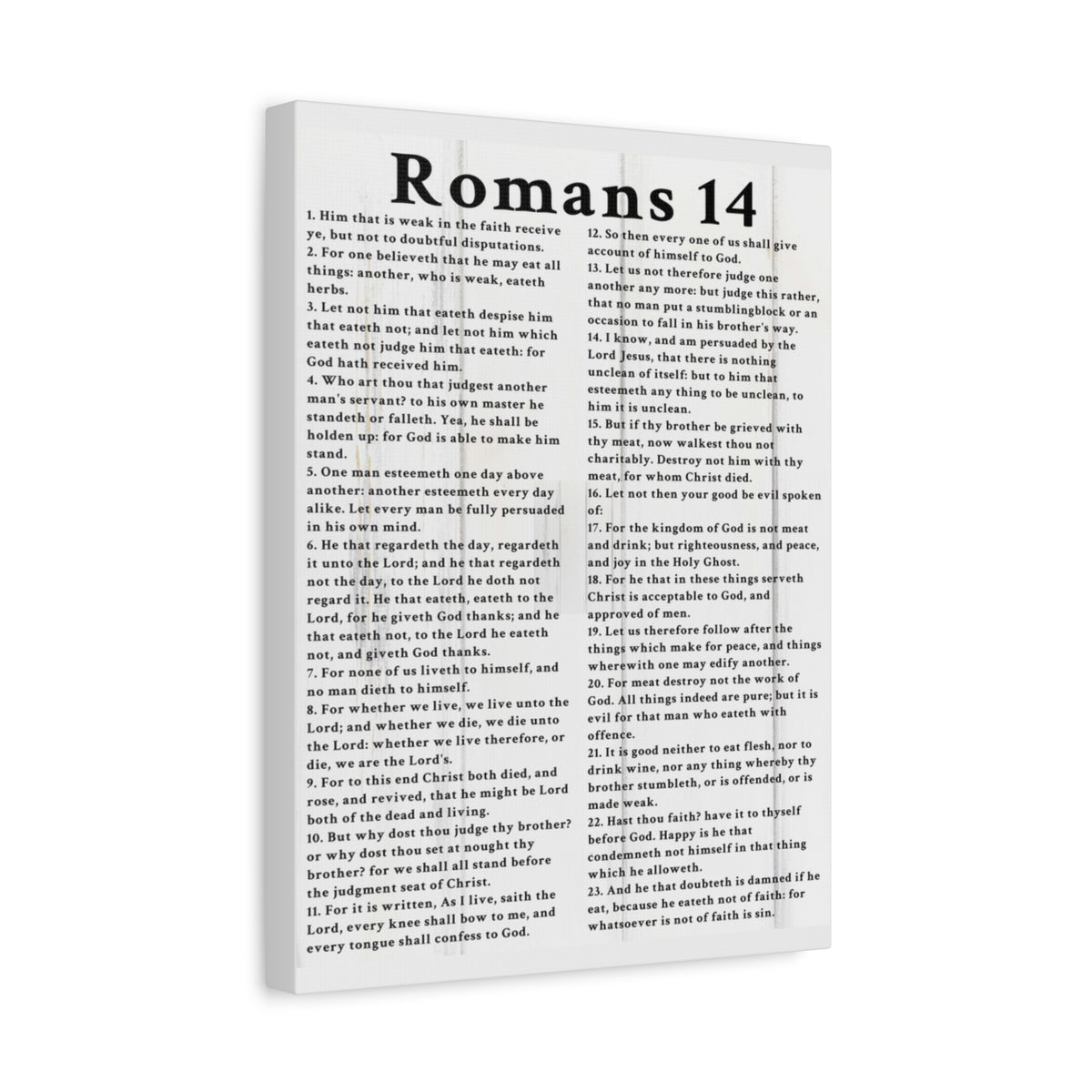 Scripture Walls Romans 14 White Bible Verse Canvas Christian Wall Art Ready to Hang Unframed-Express Your Love Gifts