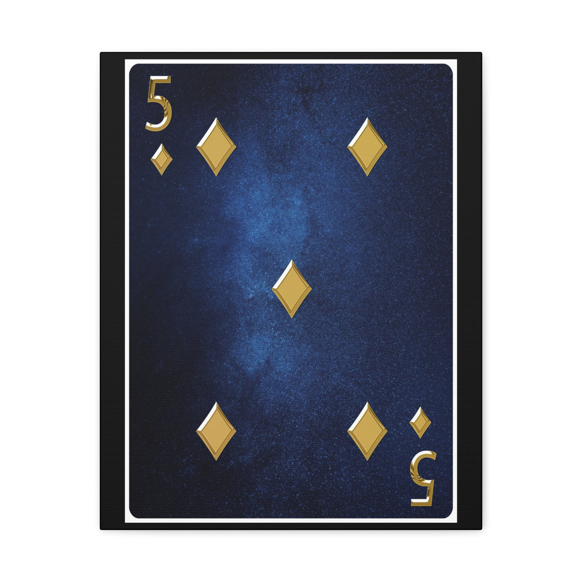 Five Of Diamonds Space Background Playing Card Canvas Wall Art for Home Decor Ready-to-Hang-Express Your Love Gifts
