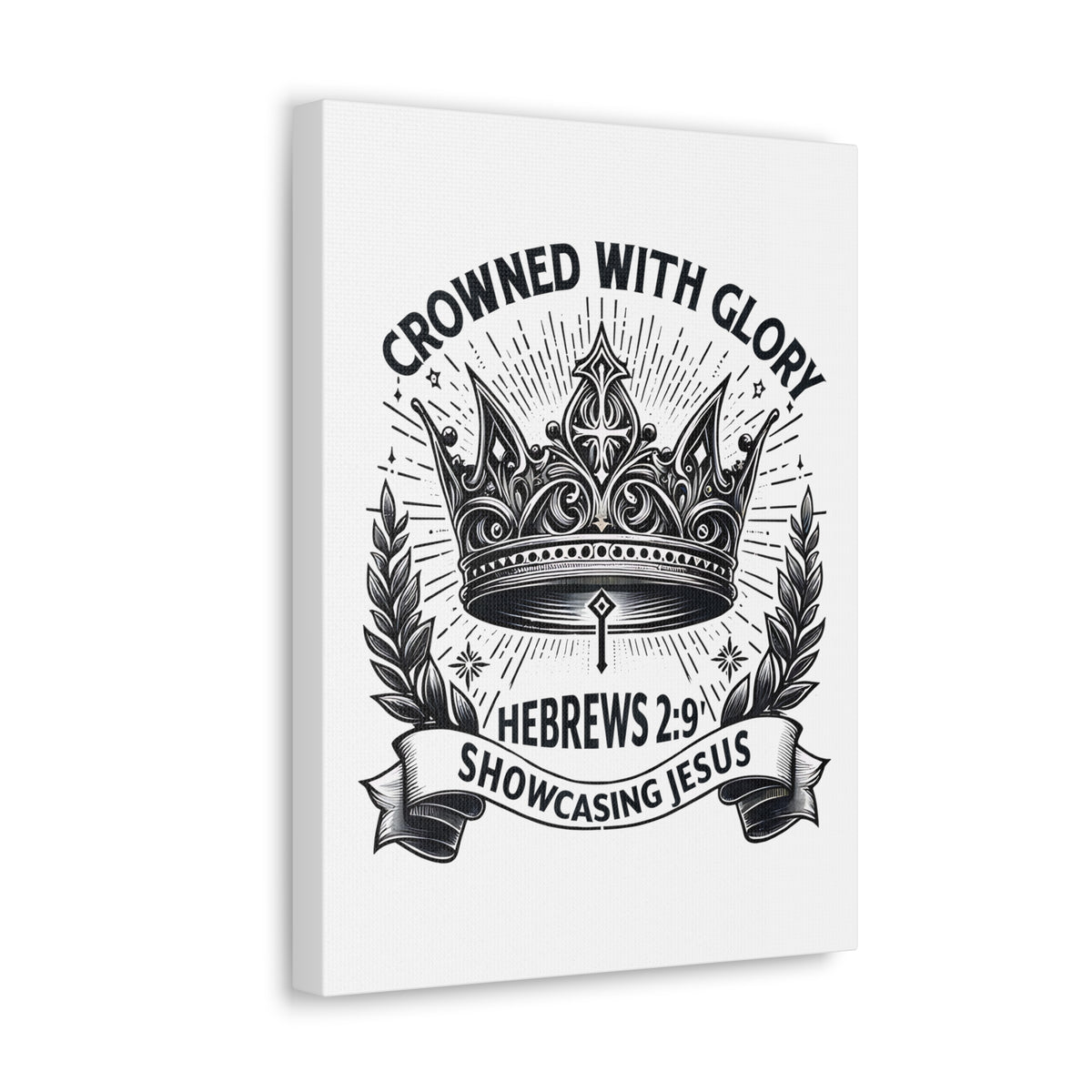 Scripture Walls Hebrews 2:9 Crowned With Glory Bible Verse Canvas Christian Wall Art Ready to Hang Unframed-Express Your Love Gifts
