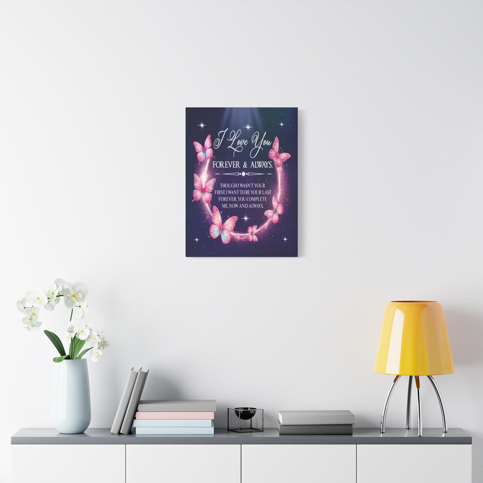 To My Wife Forever & Always Butterfly Canvas Wall Art – Romantic Gift for Eternal Love-Express Your Love Gifts