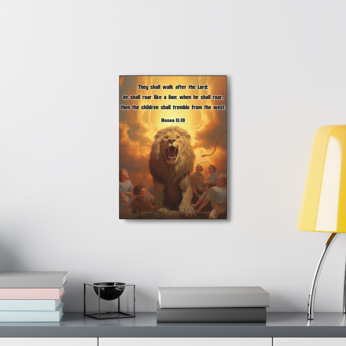 Scripture Walls They Shall Walk After the Lord Hosea 11:10 Christian Wall Art Print Ready to Hang Unframed-Express Your Love Gifts