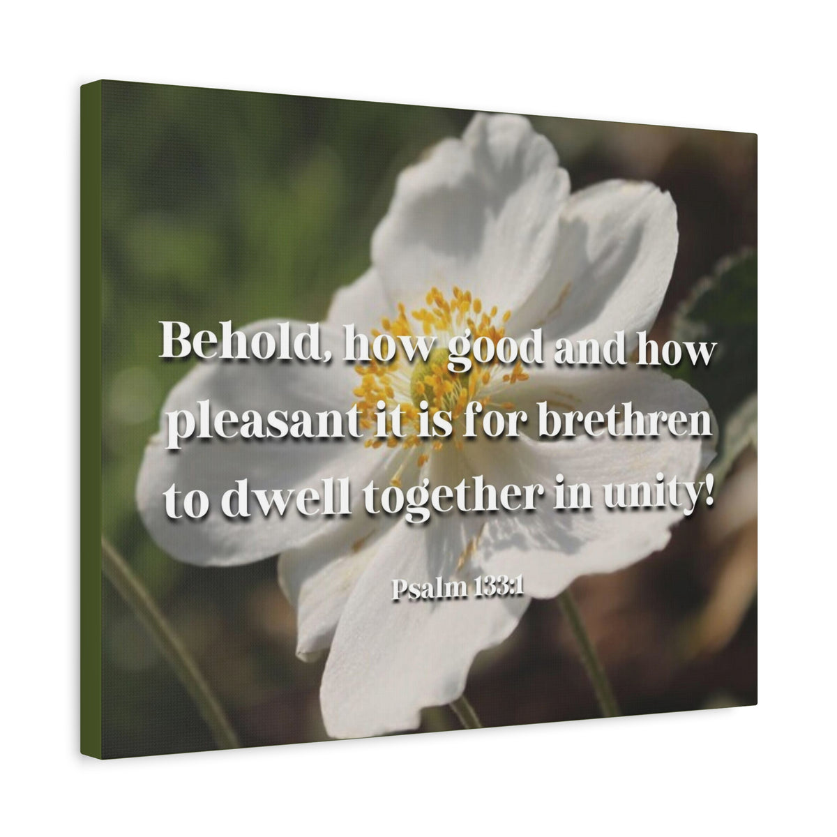 Scripture Canvas Dwell Together In Unity Psalm 13:31 Christian Wall Art Bible Verse Print Ready to Hang-Express Your Love Gifts