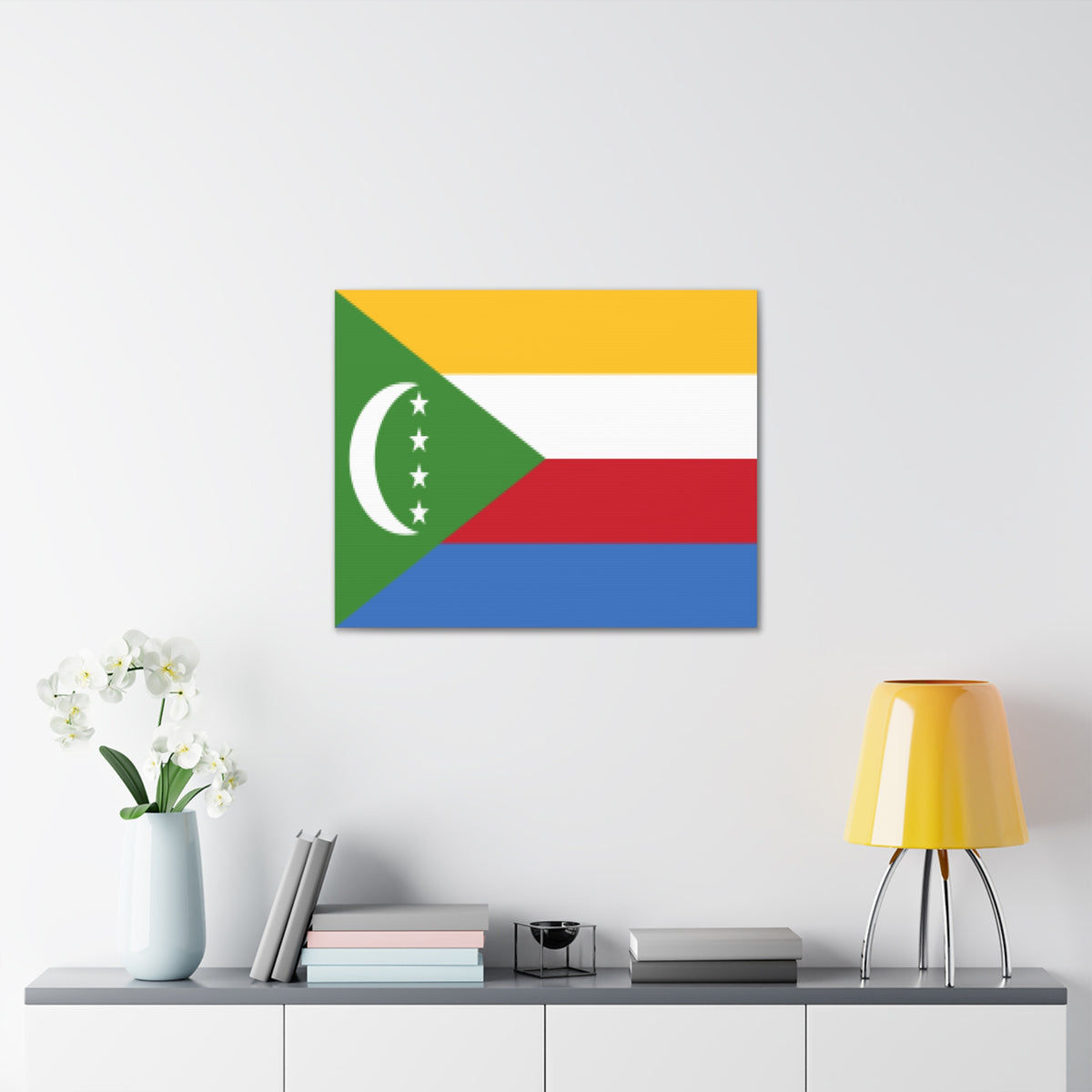 Comoros Country Flag Canvas Vibrant Wall Art Unframed Home Decor-Express Your Love Gifts