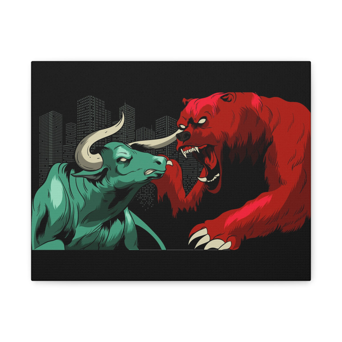 Copy of Stock Market Wall Art Bull vs Bear Battling for Wealth Wall Street Trading Art Canvas-Express Your Love Gifts