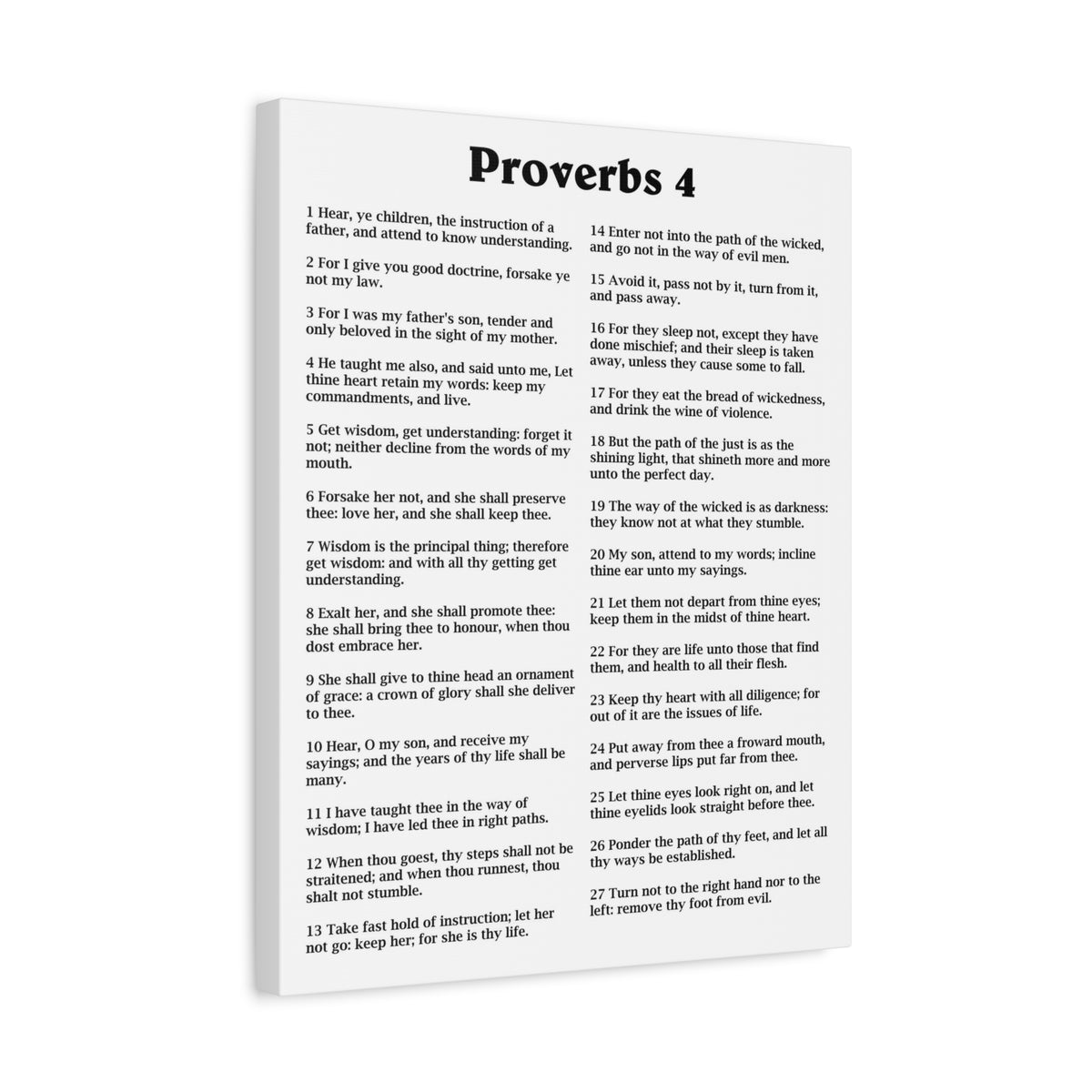 Scripture Walls Proverbs Chapter 4 White Bible Canvas Christian Wall Art Ready to Hang Unframed-Express Your Love Gifts