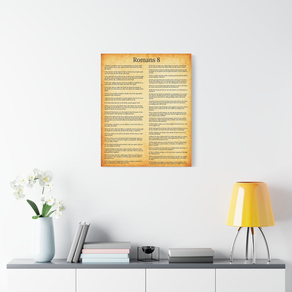 Scripture Walls Glorification Romans 8 Chapter Gold Christian Wall Art Print Ready to Hang Unframed-Express Your Love Gifts