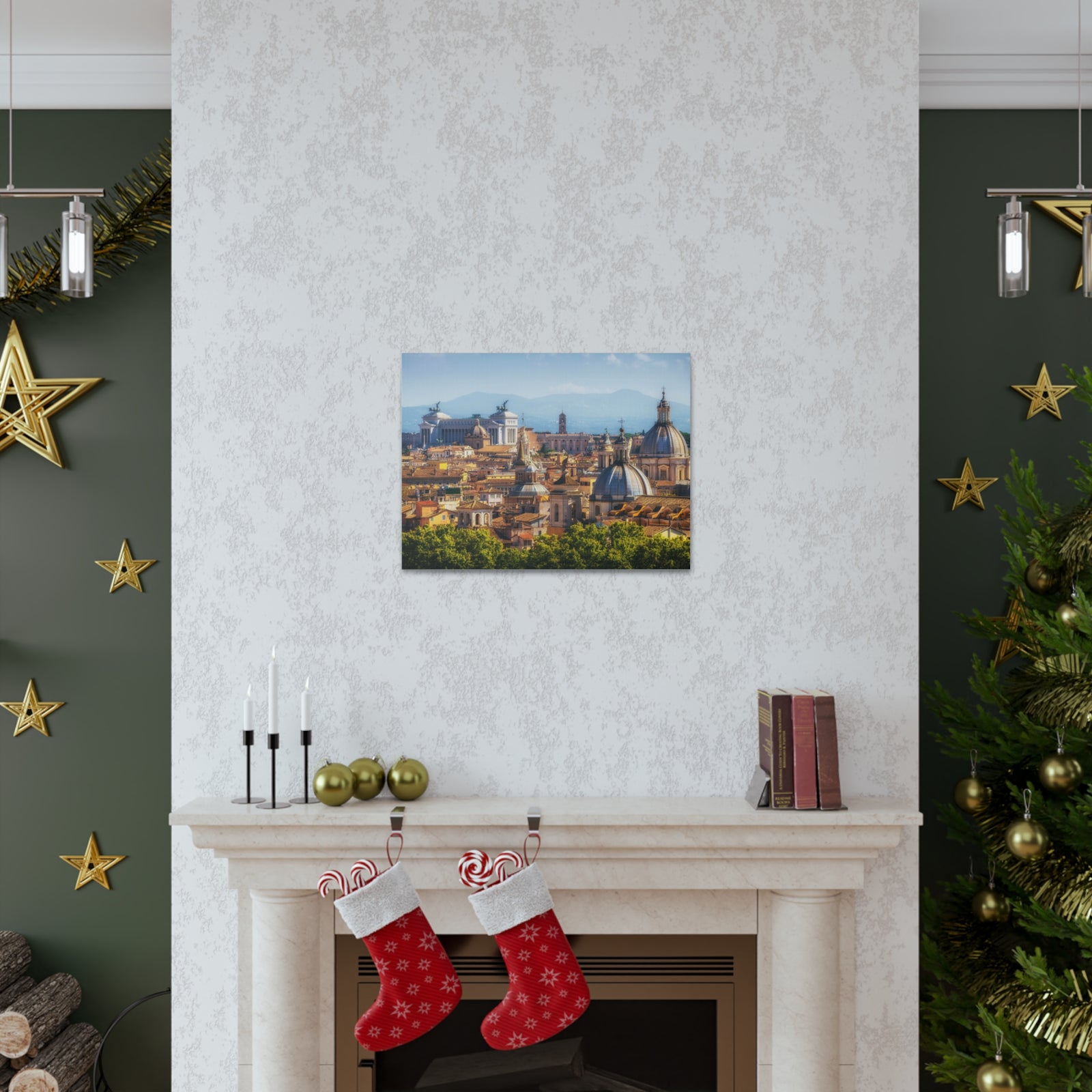 Rome Daytime Skyline Canvas Artwork High-Quality Breathtaking Stunning Cityscape for Home Decor Ready to Hang-Express Your Love Gifts