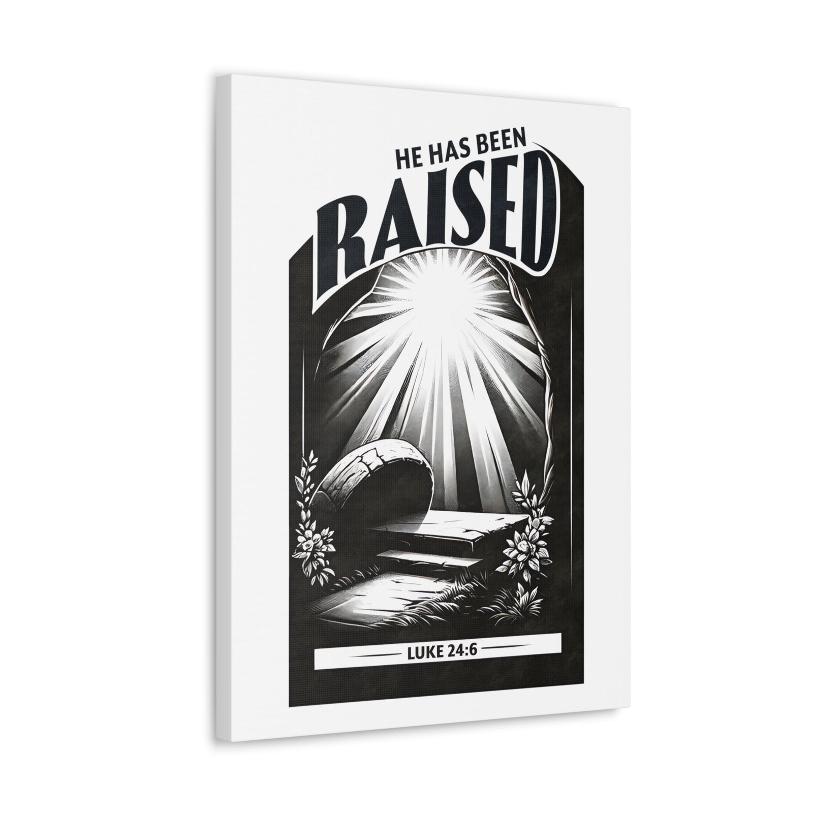 Scripture Walls Luke 24:6 He Has Been Raised Bible Verse Canvas Christian Wall Art Ready to Hang Unframed-Express Your Love Gifts