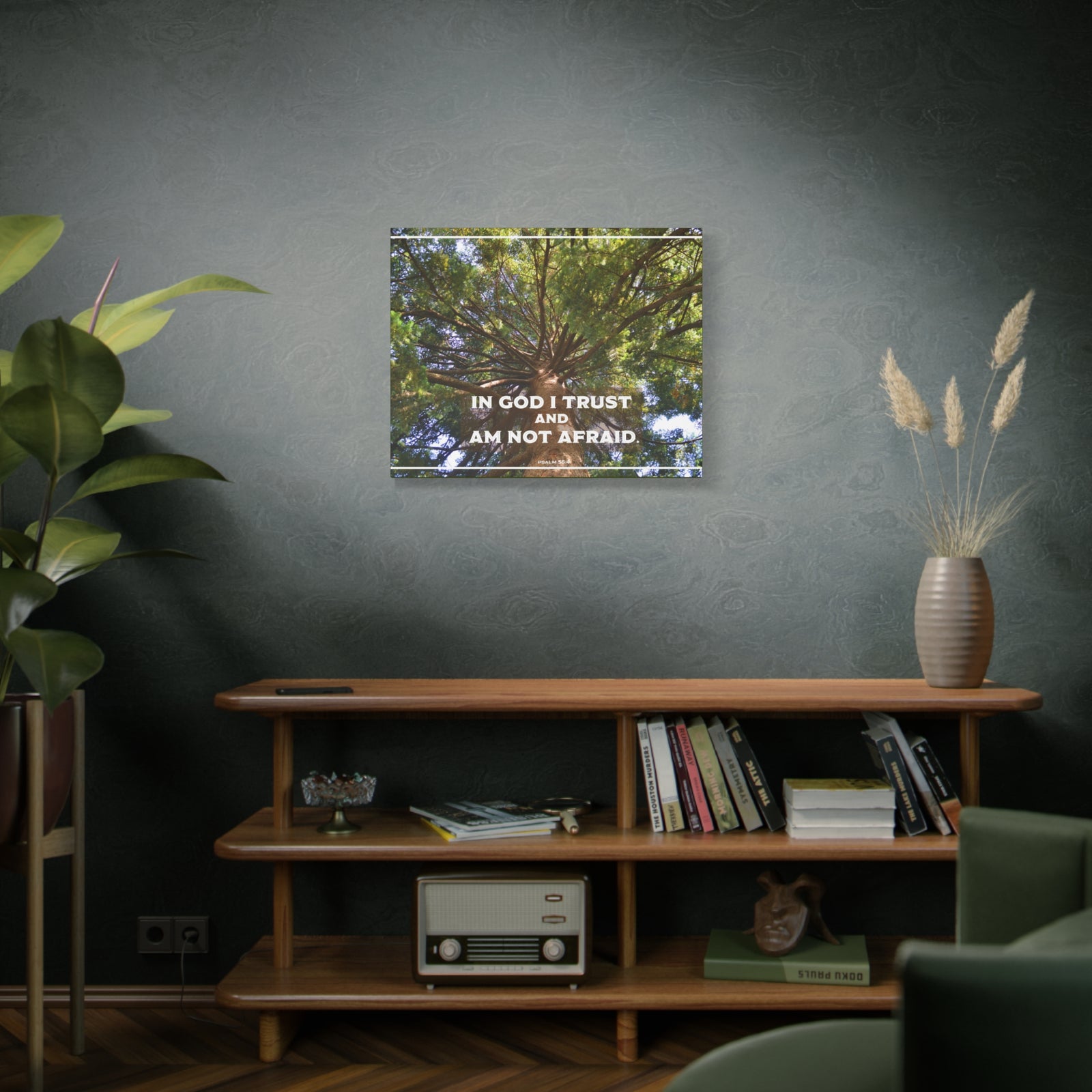 Scripture Walls In God I Trust Psalm 56:4 Bible Verse Canvas Christian Wall Art Ready to Hang-Express Your Love Gifts