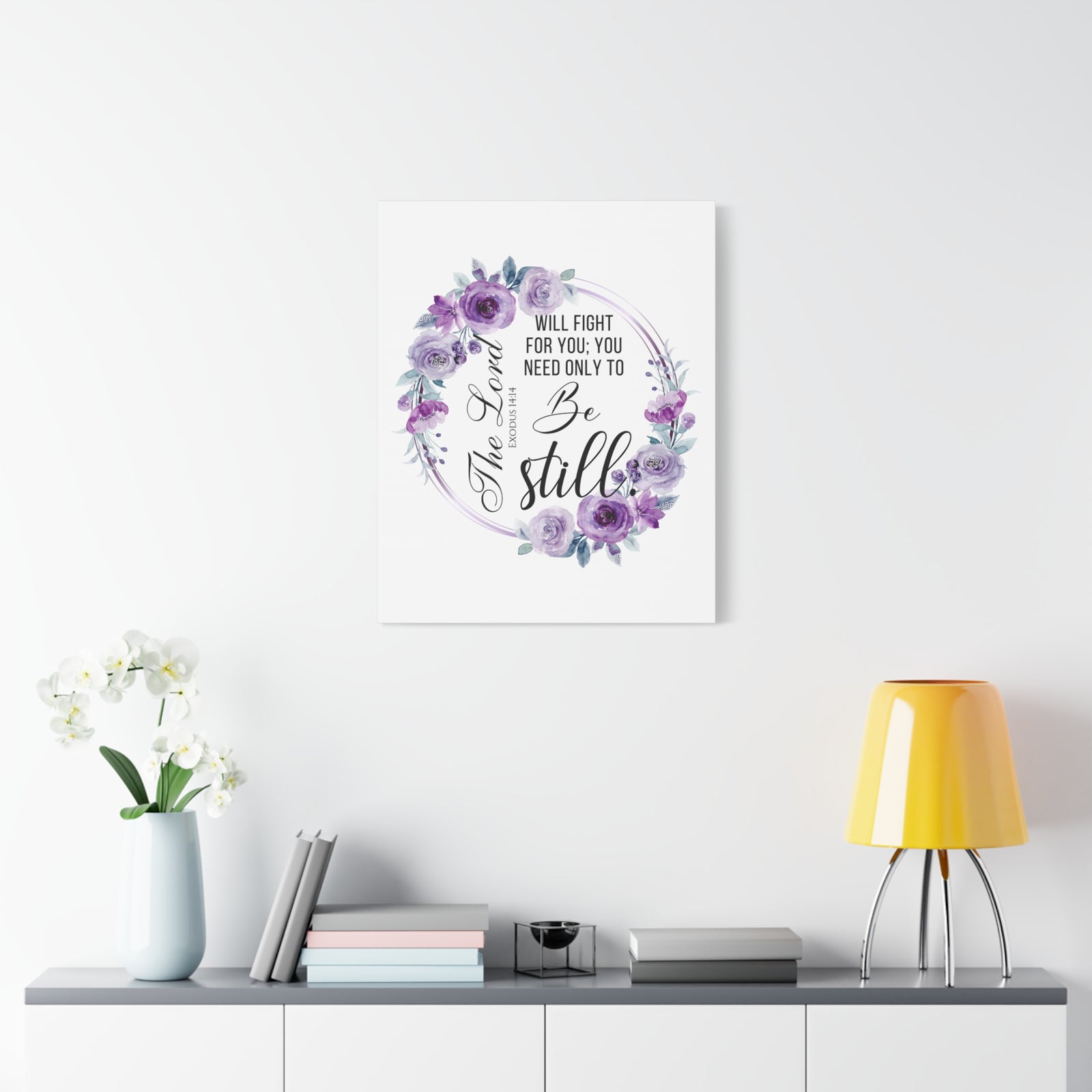 Scripture Walls Exodus 14:14 Be Still Bible Verse Canvas Christian Wall Art Ready to Hang Unframed-Express Your Love Gifts