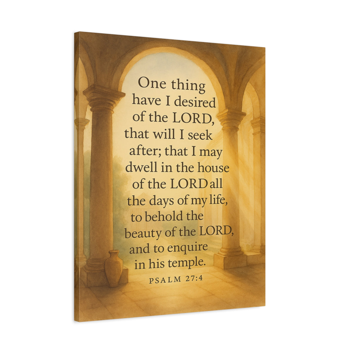 Bible Verse Canvas Psalm 27:4 Christian Home Décor Wall Art Scripture Ready to Hang Faith Print-Express Your Love Gifts