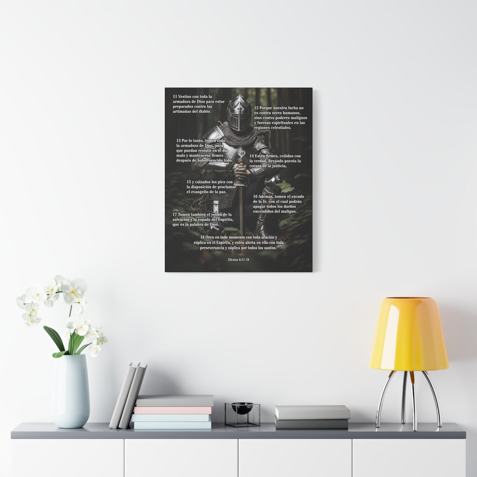 Scripture Walls Armor Of God Ephesians 6:11-18 Spanish Soldier Kneels Christian Wall Art Print Ready to Hang Unframed-Express Your Love Gifts