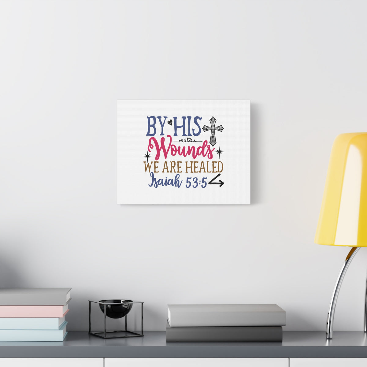 Scripture Walls Isaiah 53:5 Rubies Bible Verse Canvas Christian Wall Art Ready to Hang Unframed-Express Your Love Gifts