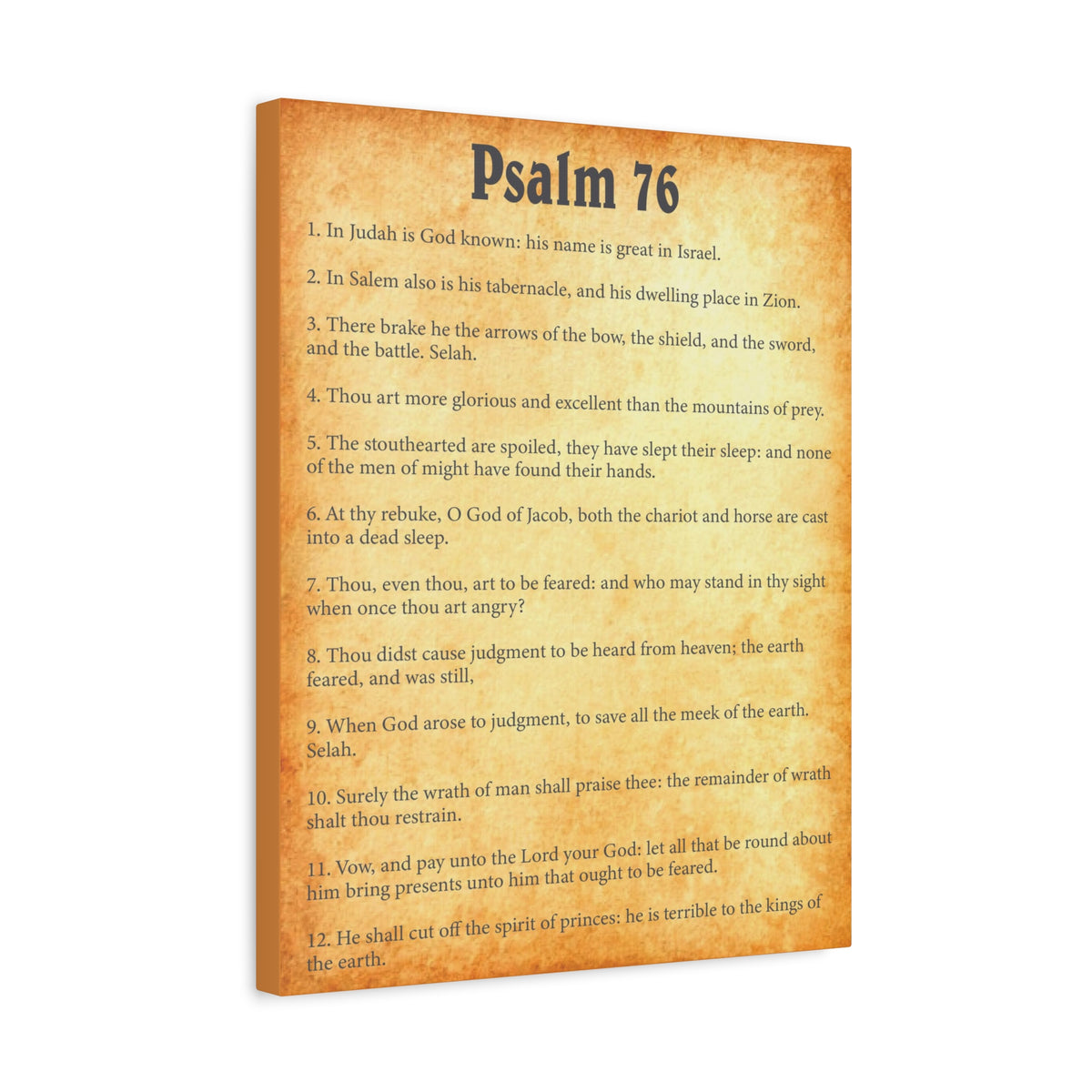 Scripture Walls Psalm 76 Gold Bible Chapter Canvas Christian Wall Art Ready to Hang-Express Your Love Gifts
