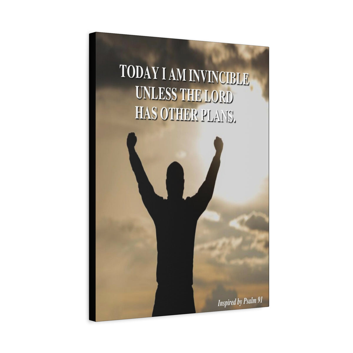 Scripture Walls Today I Am Invincible Canvas Psalm 91 Bible Verse Canvas Christian Wall Art Ready to Hang-Express Your Love Gifts
