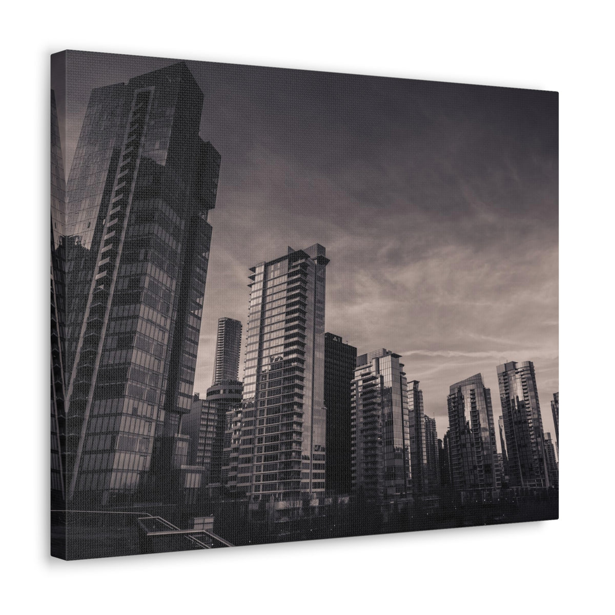Vancouver Black And White Skyline Canvas Artwork High-Quality Breathtaking Stunning Cityscape for Home Decor Ready to Hang-Express Your Love Gifts