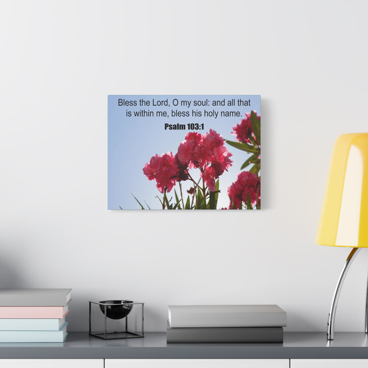 Scripture Canvas Bless The Lord Psalm 103:1 Christian Wall Art Print Ready to Hang-Express Your Love Gifts