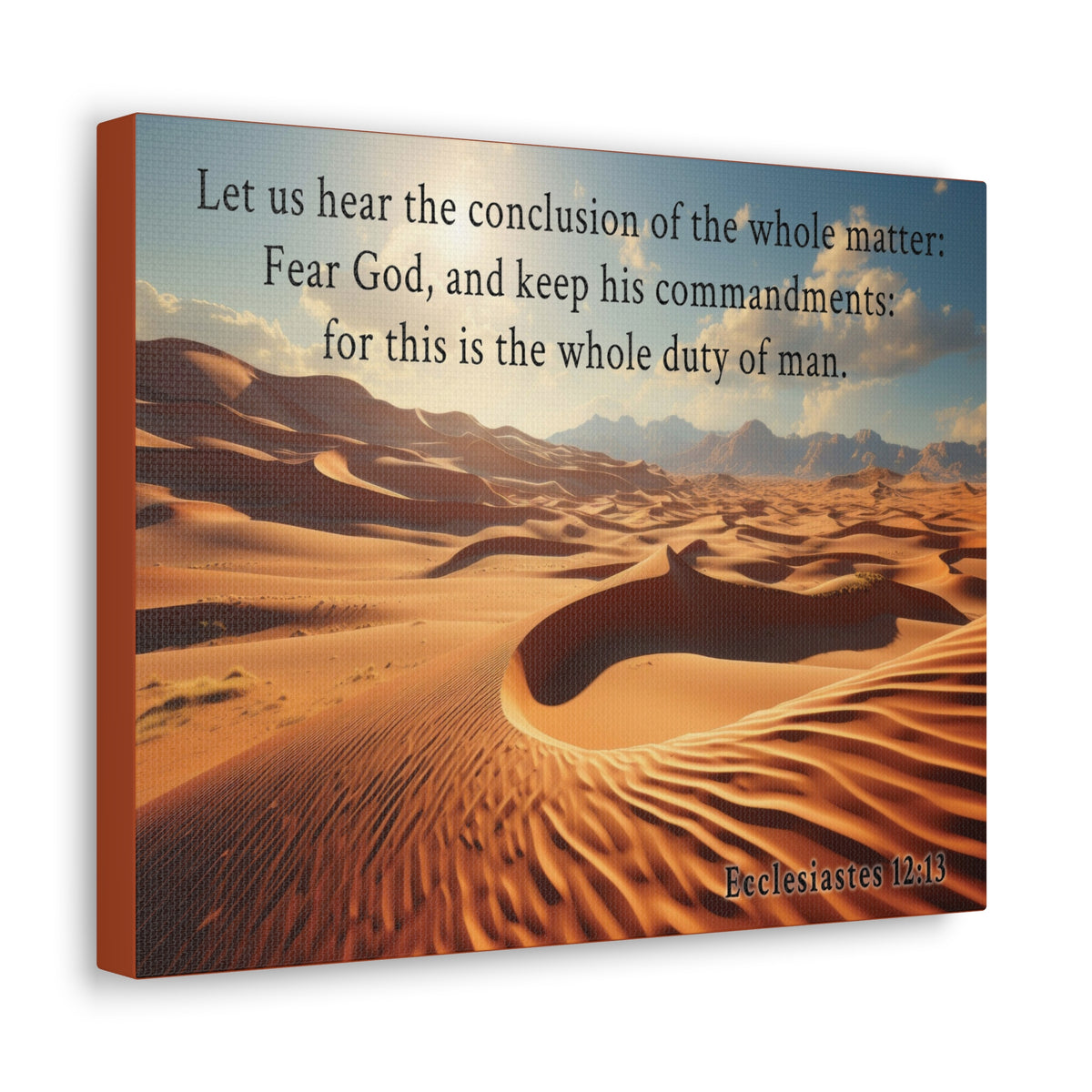 Scripture Walls Ecclesiastes 12:13 Desert Bible Verse Canvas Christian Wall Art Ready to Hang Unframed-Express Your Love Gifts