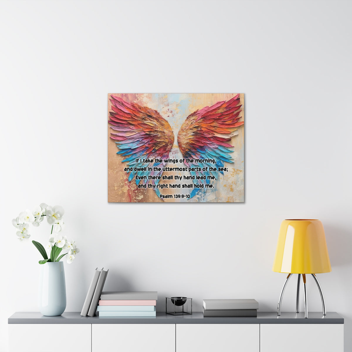 Scripture Walls Wings of the Morning Psalm 139:9-10 Christian Wall Art Print Ready to Hang Unframed-Express Your Love Gifts