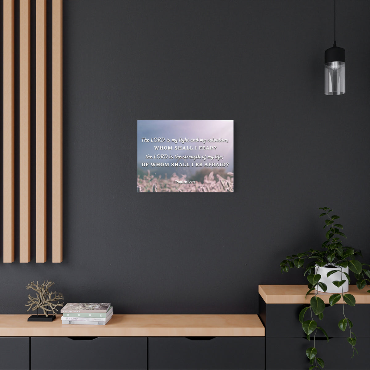 Scripture Canvas Light And Salvation Psalm 27:1 Christian Wall Art Bible Verse Print Ready to Hang-Express Your Love Gifts