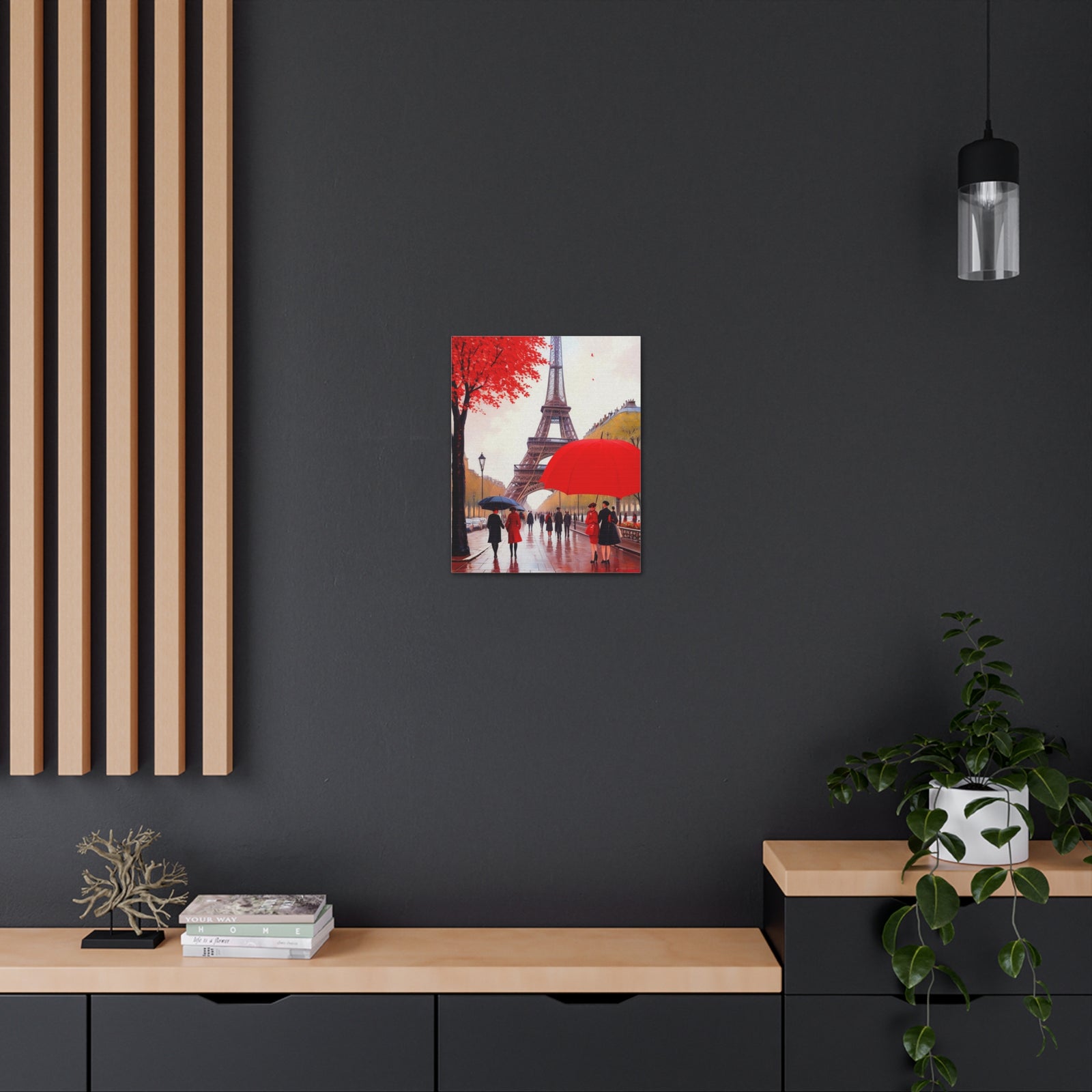 Eiffel Tower Big Red Umbrella Paris France Canvas Artwork High-Quality Breathtaking French City for Home Decor Ready to Hang-Express Your Love Gifts